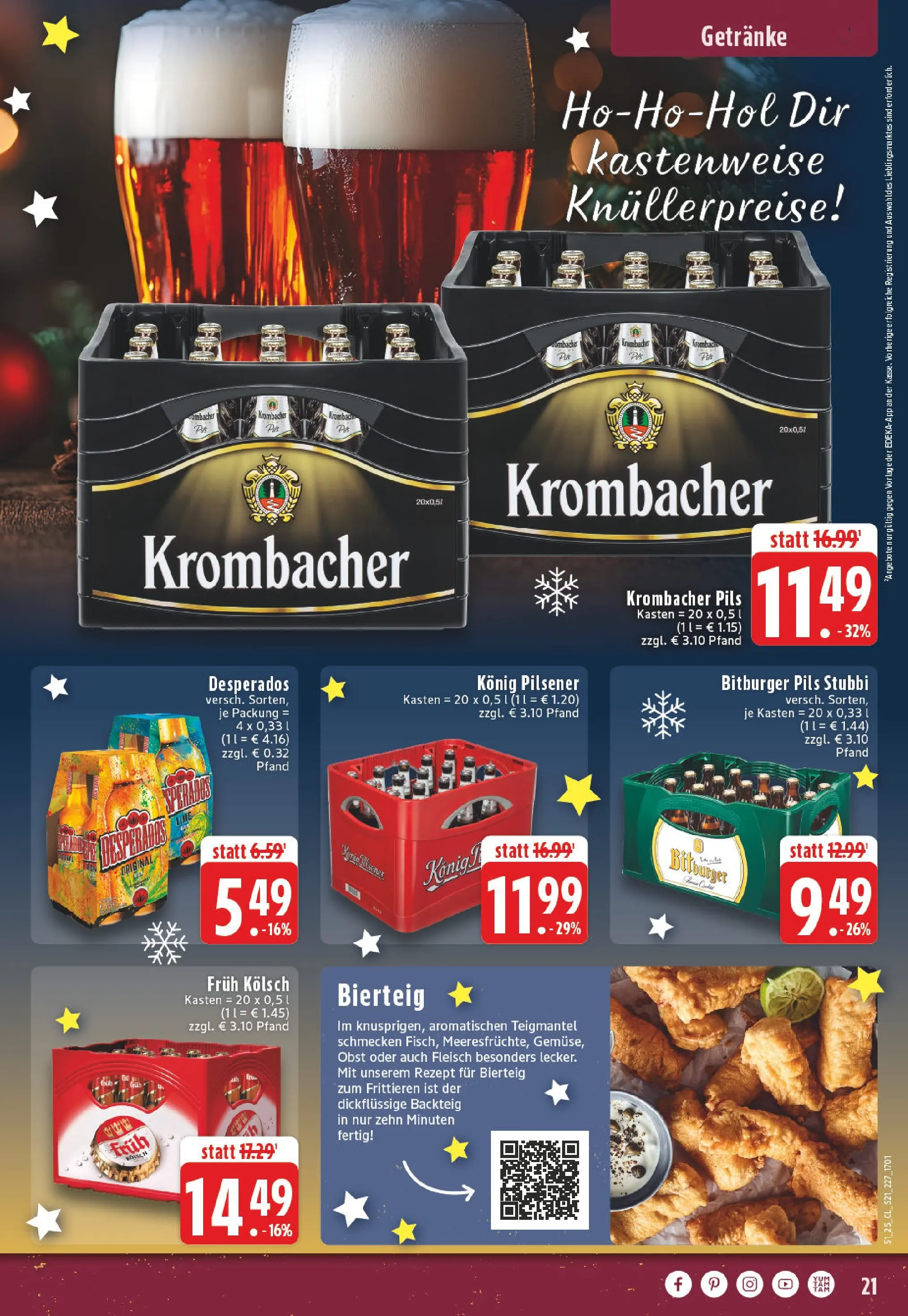 Edeka prospekt Leichlingen	 (ab 15.12.2025) » Angebote Online | Seite: 21 | Produkte: Obst, Desperados, Krombacher, Fleisch