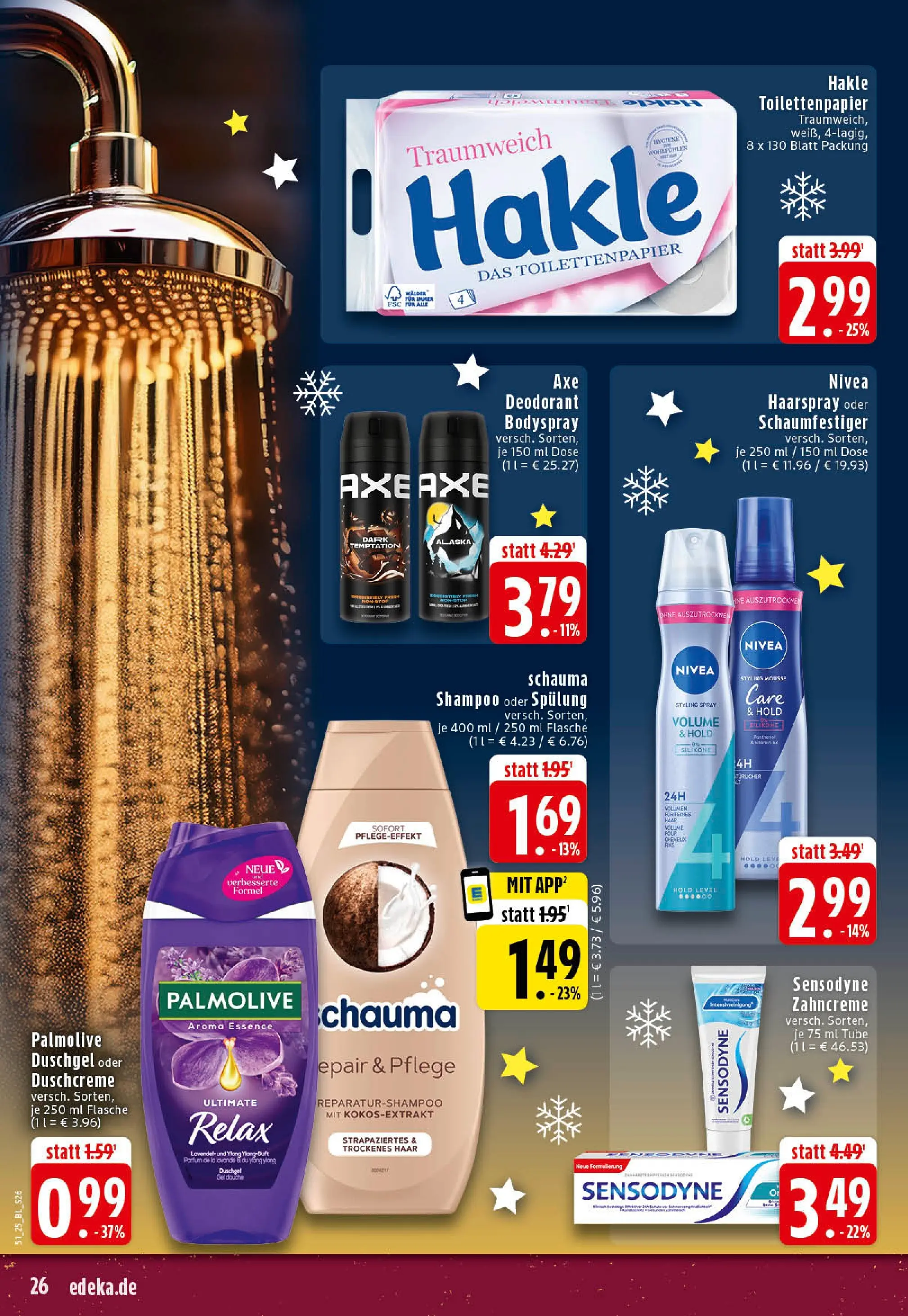 Edeka prospekt Rheine	 (ab 15.12.2025) » Angebote Online | Seite: 26 | Produkte: Schauma shampoo, Duschgel, Duschcreme, Toilettenpapier