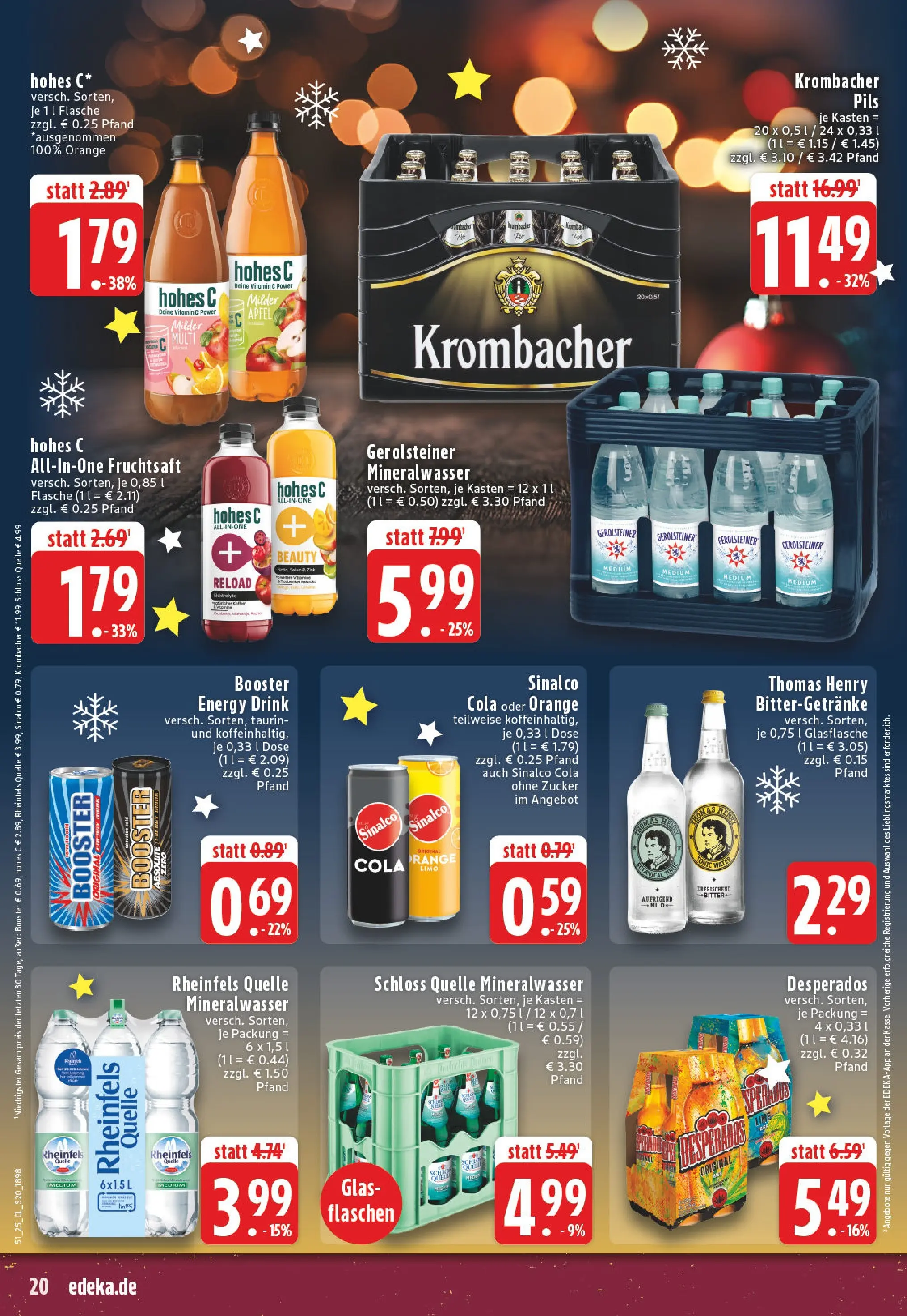 Edeka prospekt Dortmund	 (ab 15.12.2025) » Angebote Online | Seite: 20 | Produkte: Sinalco, Zucker, Fruchtsaft, Rheinfels quelle