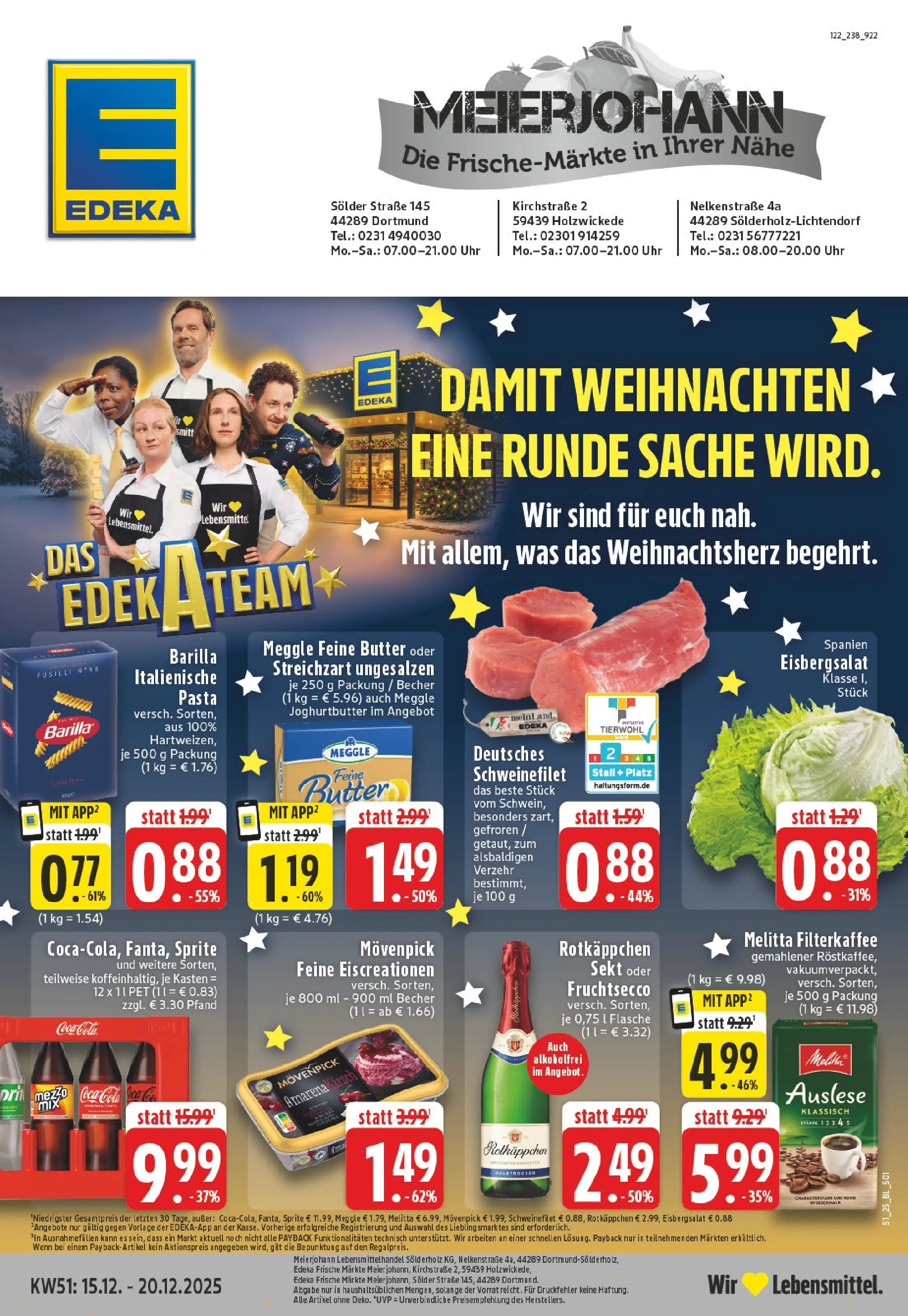 Edeka prospekt Holzwickede	 (ab 15.12.2025) » Angebote Online | Seite: 1 | Produkte: Rotkappchen sekt, Barilla, Sekt, Schweinefilet