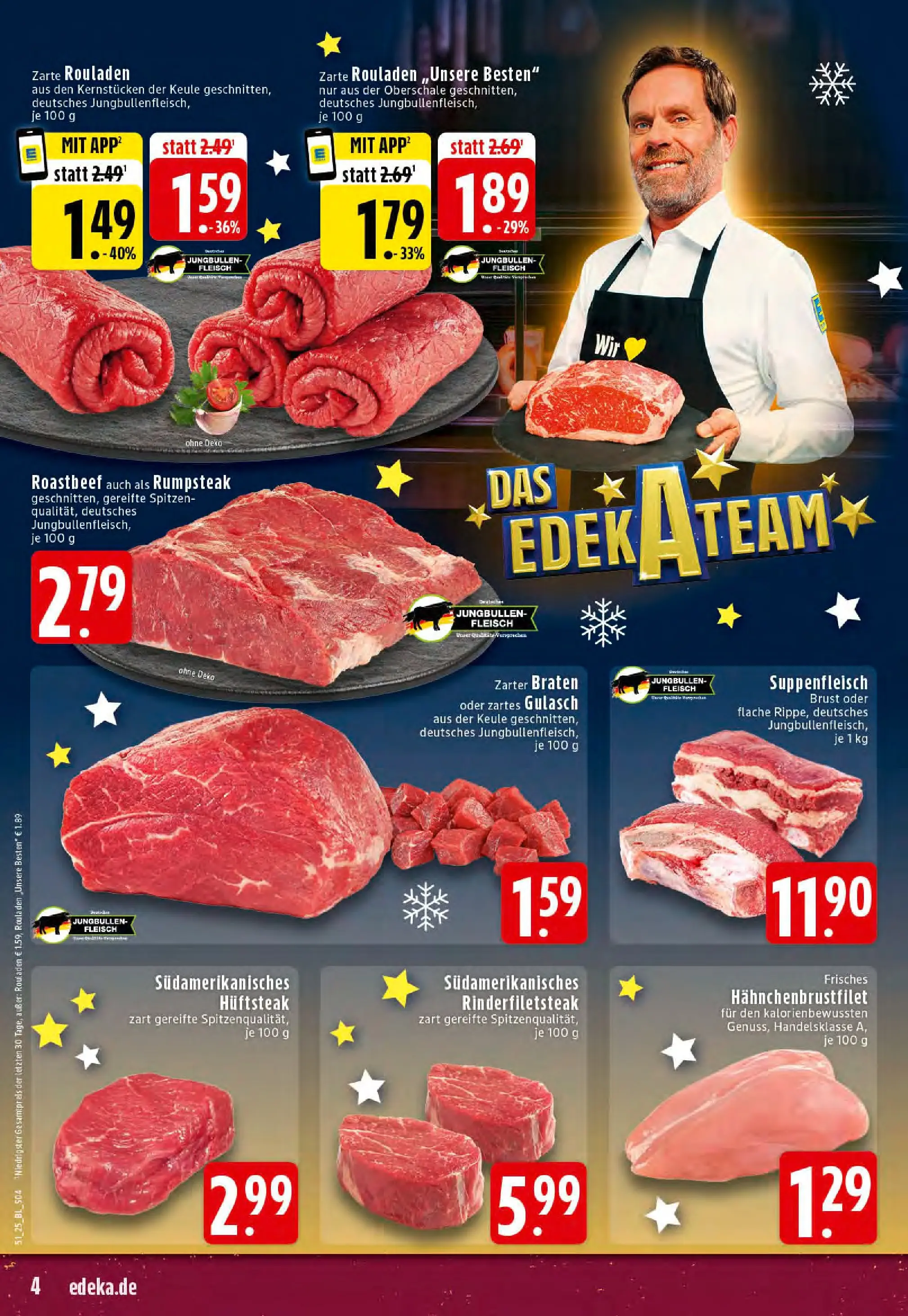 Edeka prospekt Dortmund-Eving	 (ab 15.12.2025) » Angebote Online | Seite: 4 | Produkte: Rumpsteak, Gulasch, Suppenfleisch, Fleisch
