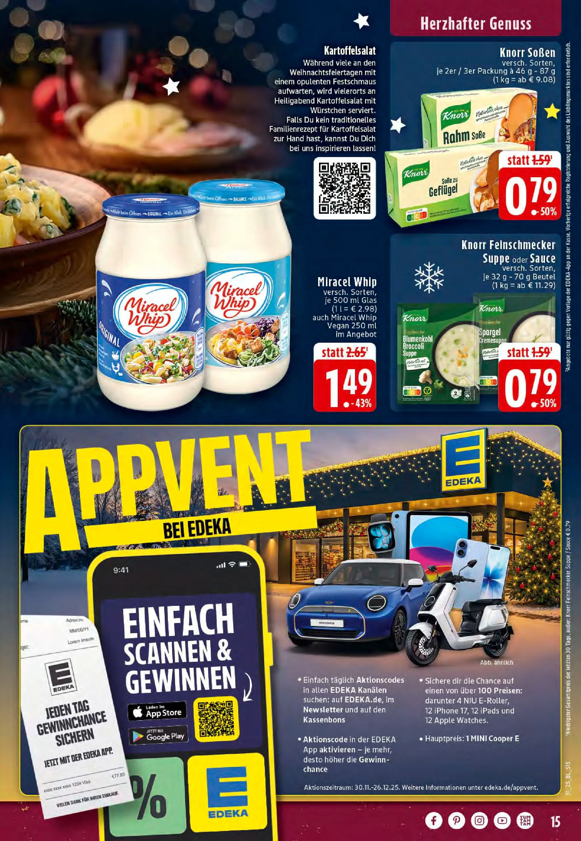Edeka prospekt Dortmund-Eving	 (ab 15.12.2025) » Angebote Online | Seite: 15 | Produkte: Dressing, Knorr, Spargel, Miracel whip