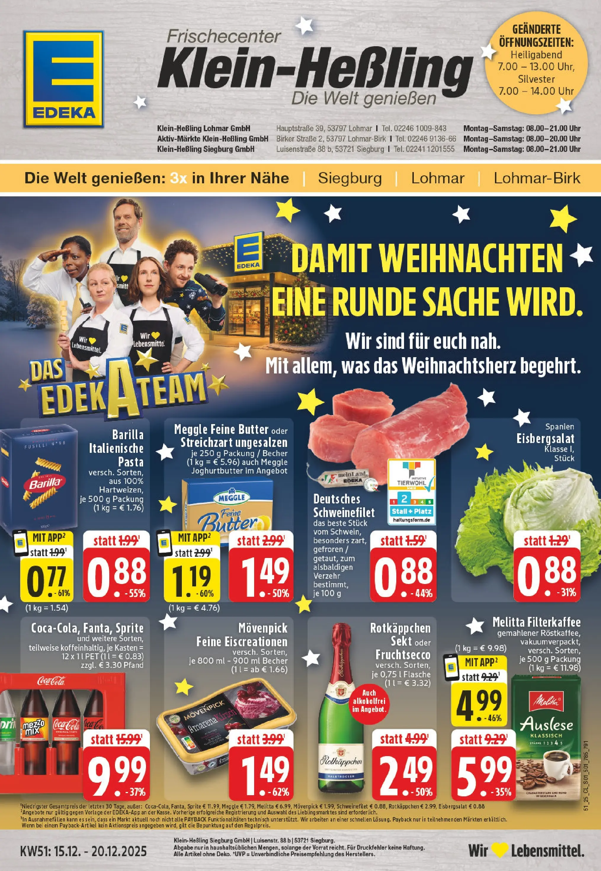 Edeka prospekt Lohmar	 (ab 15.12.2025) » Angebote Online | Seite: 1 | Produkte: Sprite, Fruchtsecco, Schweinefilet, Uhr