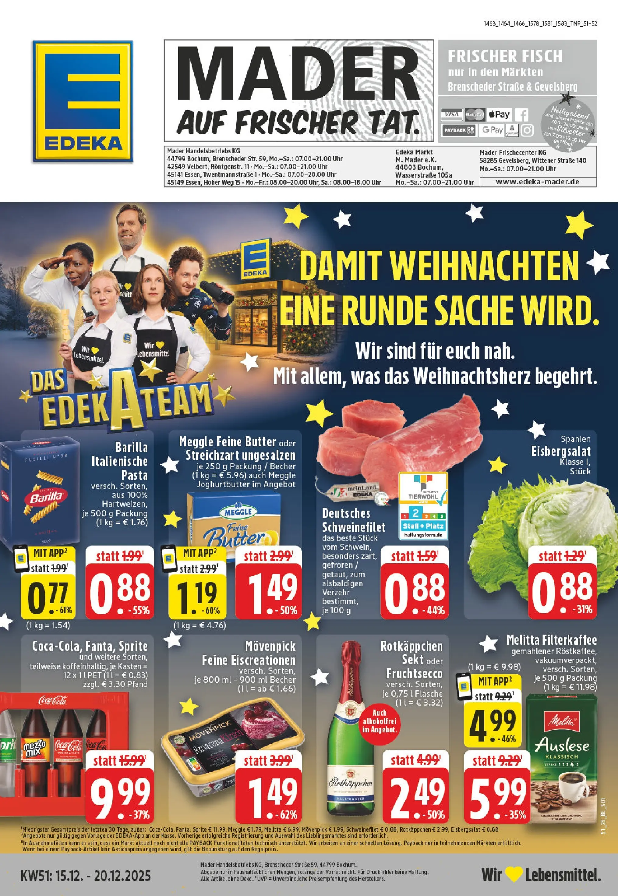 Edeka prospekt Velbert	 (ab 15.12.2025) » Angebote Online | Seite: 1 | Produkte: Rotkappchen sekt, Melitta, Sprite, Barilla