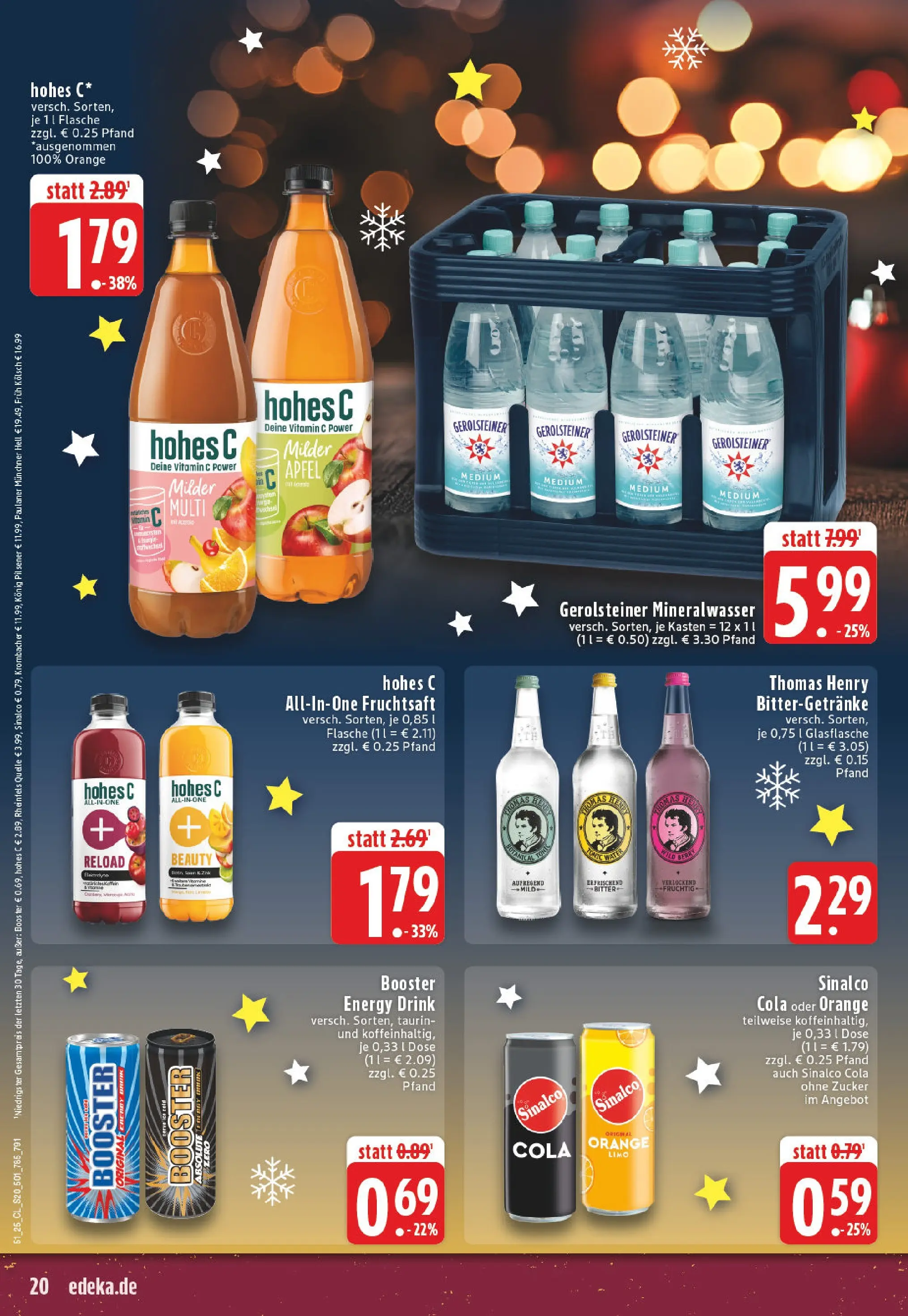 Edeka prospekt Lohmar	 (ab 15.12.2025) » Angebote Online | Seite: 20 | Produkte: Cola, Krombacher, Hohes c, Rheinfels quelle