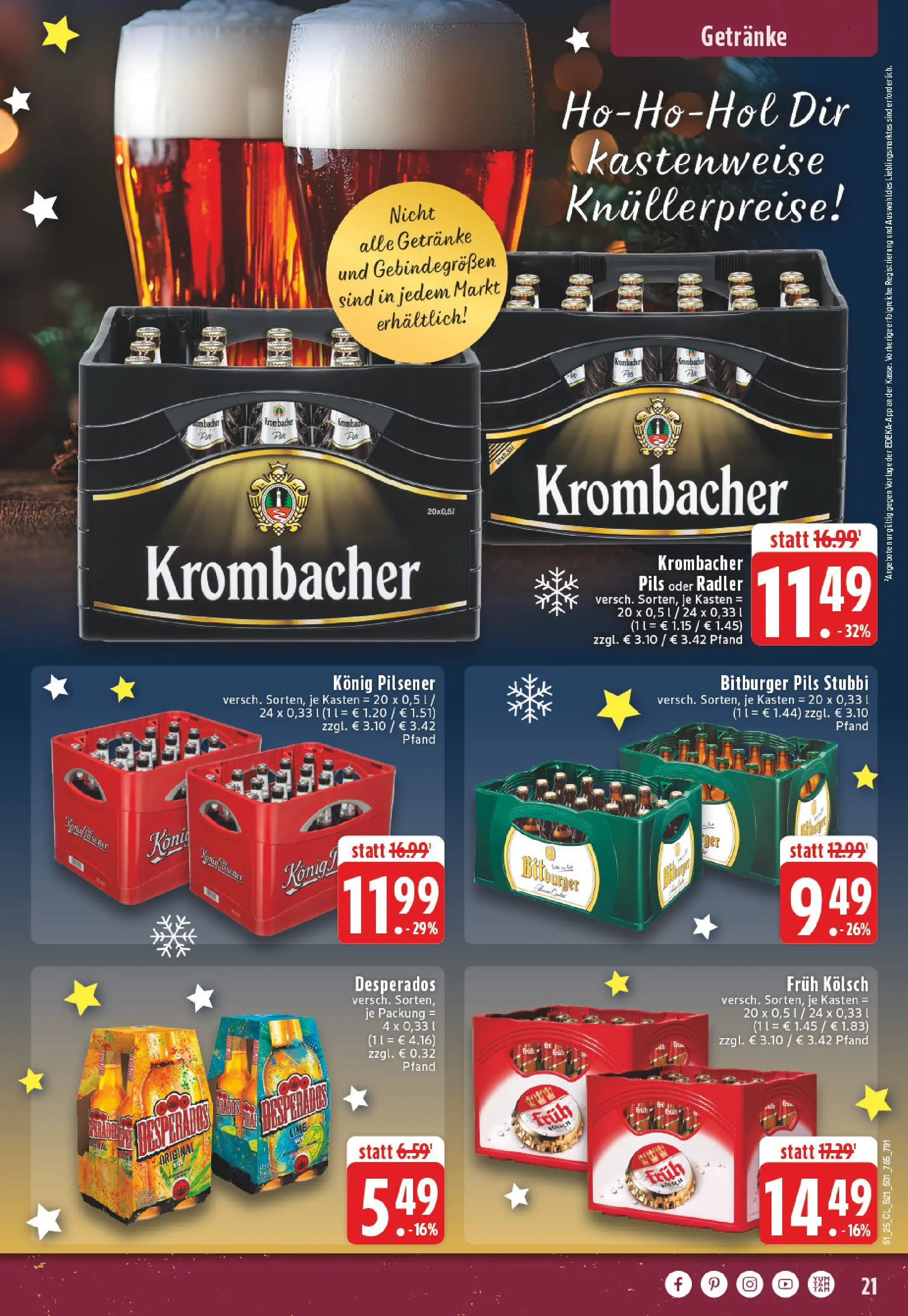 Edeka prospekt Lohmar	 (ab 15.12.2025) » Angebote Online | Seite: 21 | Produkte: Konig pilsener, Pils, Radler, Desperados