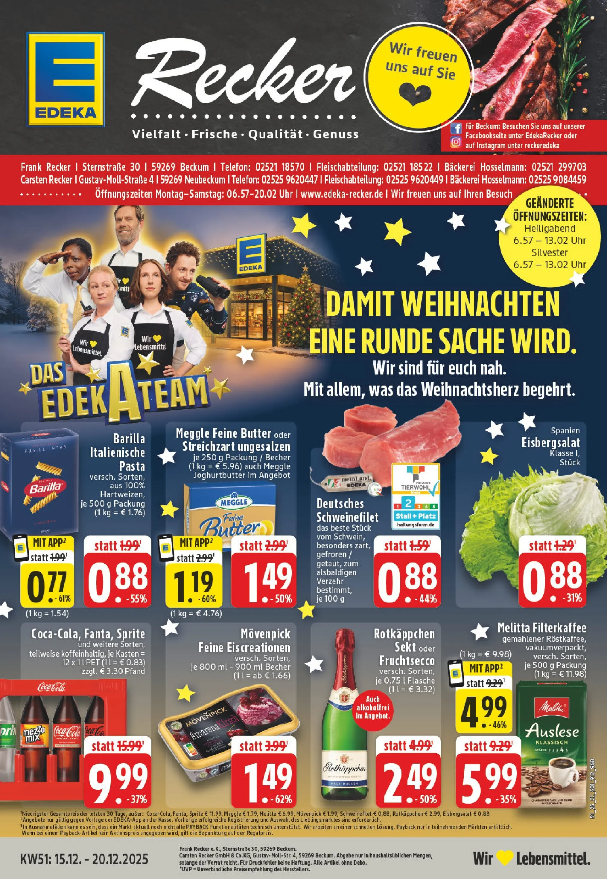Edeka prospekt Beckum - Neubeckum	 (ab 15.12.2025) » Angebote Online | Seite: 1 | Produkte: Cola, Sekt, Rotkäppchen, Uhr