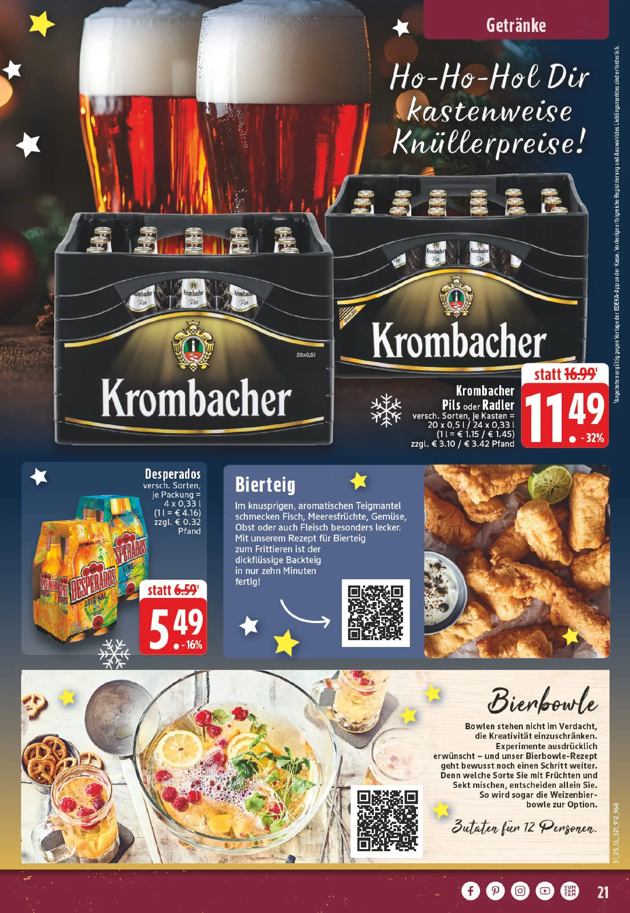 Edeka prospekt Beckum - Neubeckum	 (ab 15.12.2025) » Angebote Online | Seite: 21 | Produkte: Sekt, Obst, Desperados, Fleisch