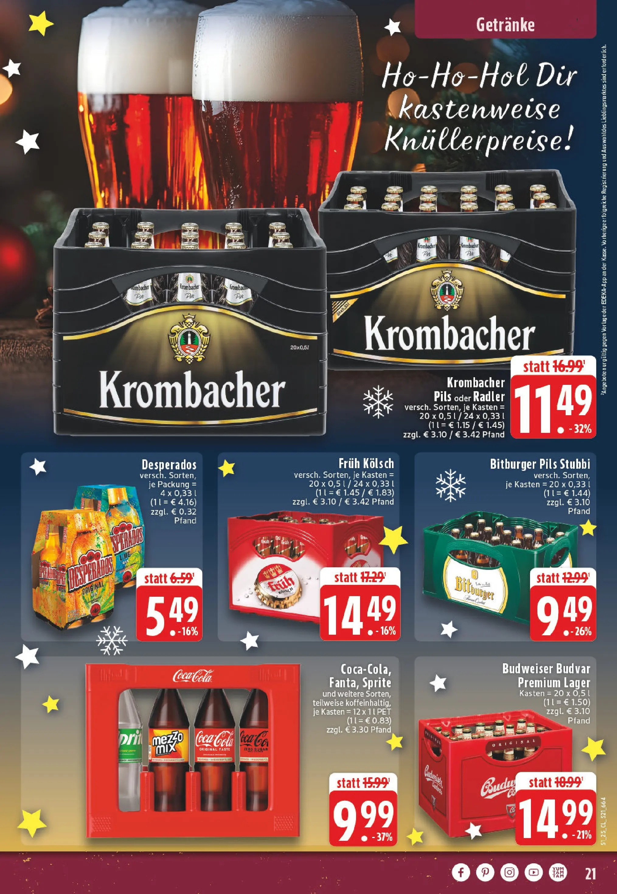 Edeka prospekt Hennef - Uckerath	 (ab 15.12.2025) » Angebote Online | Seite: 21 | Produkte: Coca cola, Sprite, Pils, Budweiser