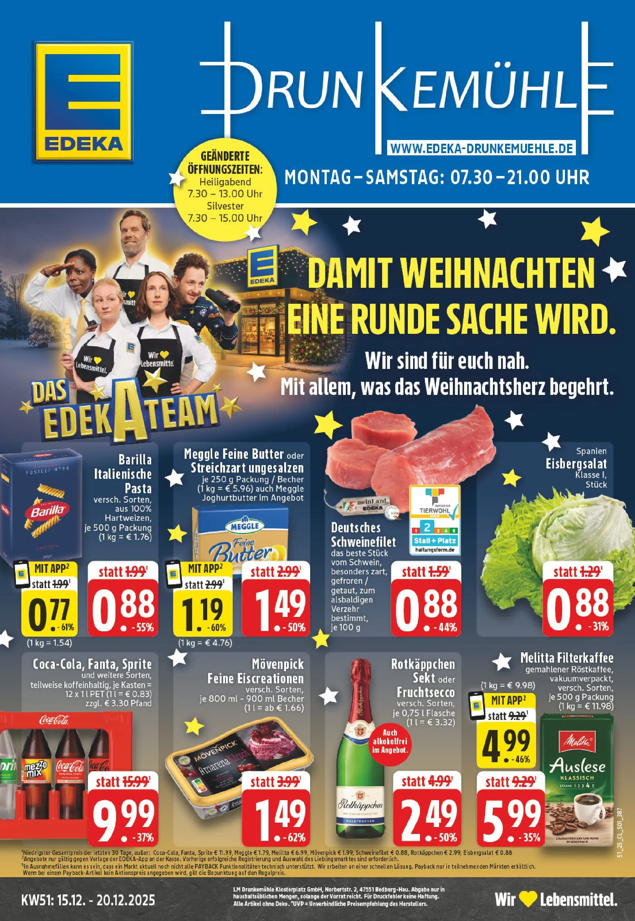 Edeka prospekt Bedburg Hau	 (ab 15.12.2025) » Angebote Online | Seite: 1 | Produkte: Sprite, Cola, Fruchtsecco, Schweinefilet
