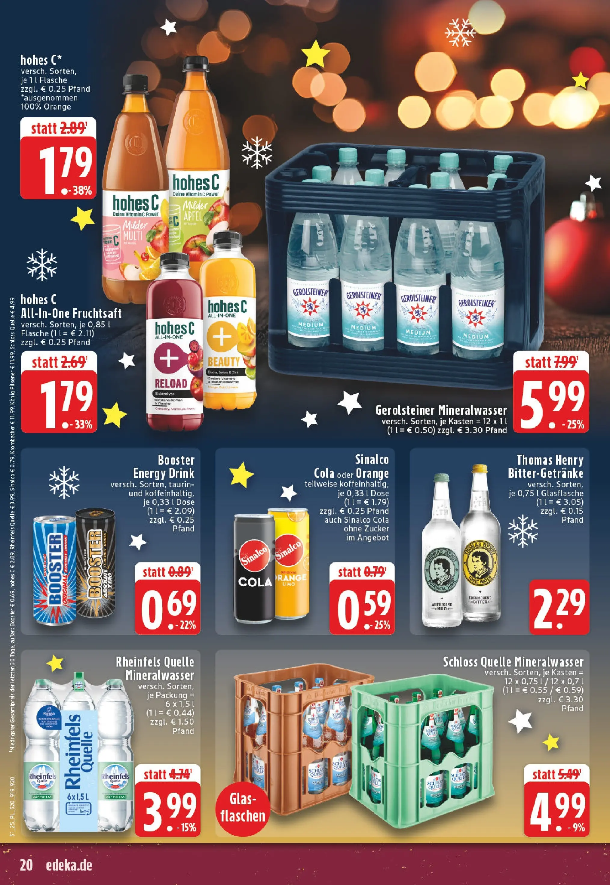 Edeka prospekt Xanten	 (ab 15.12.2025) » Angebote Online | Seite: 20 | Produkte: Sinalco, Cola, Fruchtsaft, Gerolsteiner