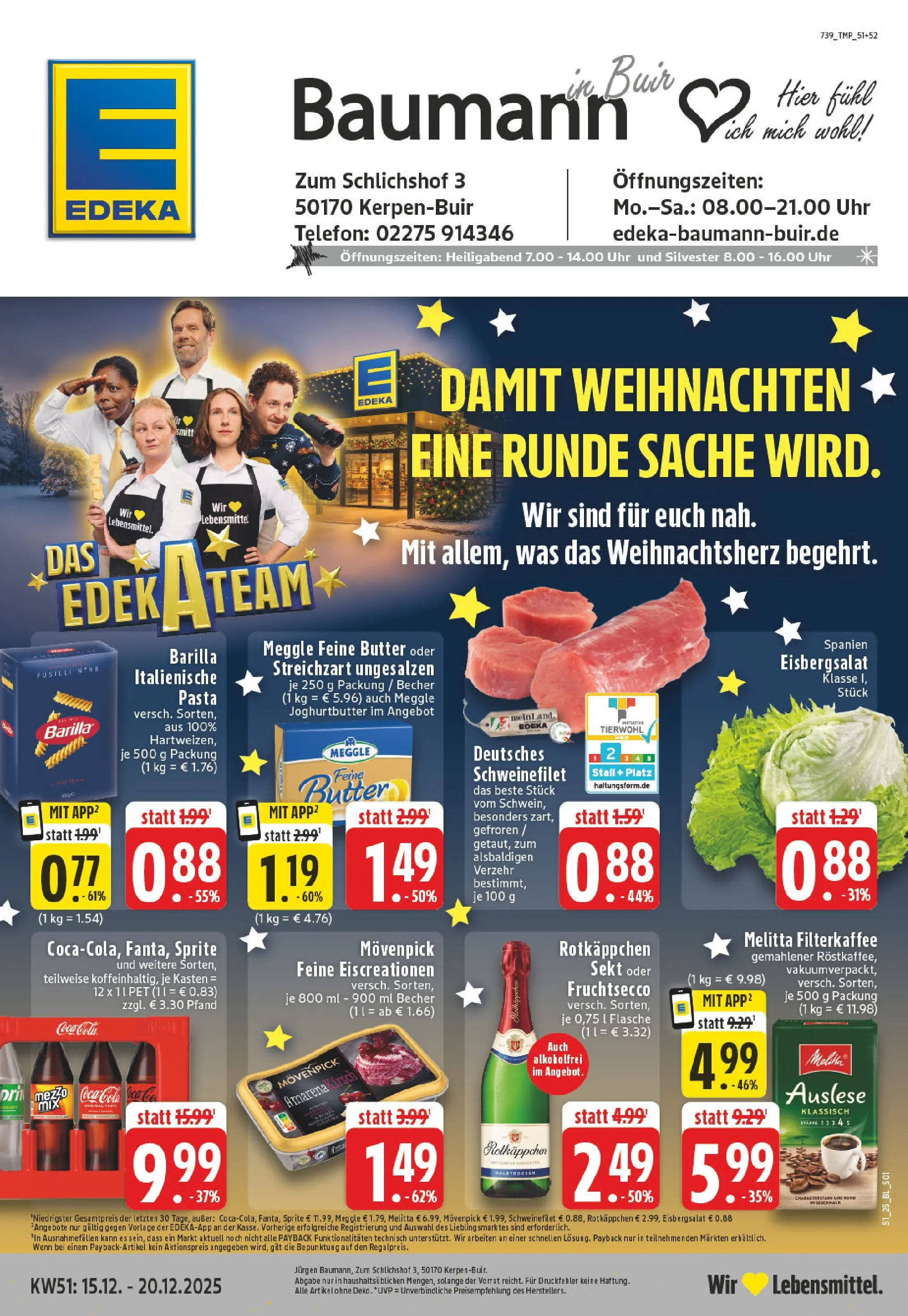 Edeka prospekt Kerpen	 (ab 15.12.2025) » Angebote Online | Seite: 1 | Produkte: Melitta, Sprite, Barilla, Eisbergsalat