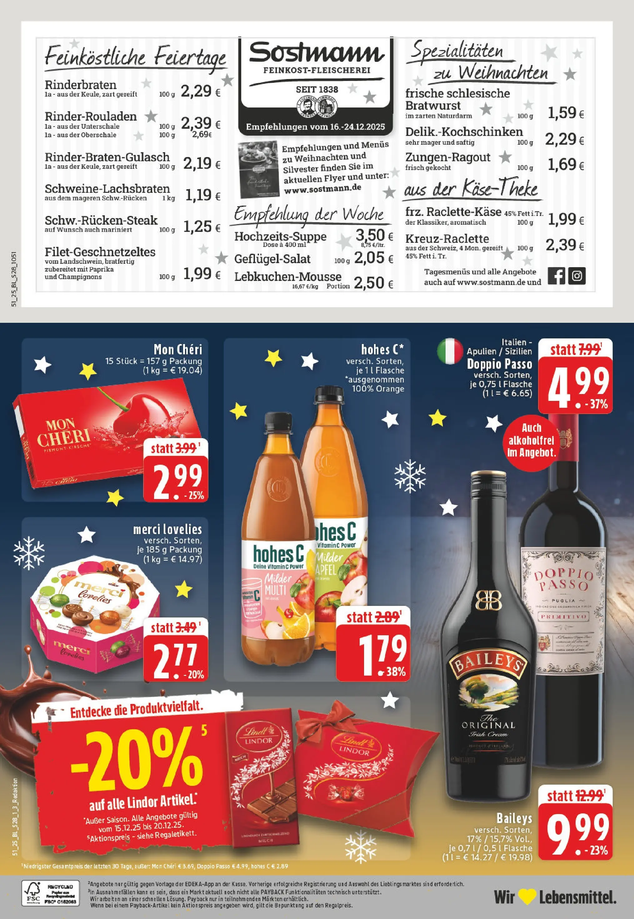 Edeka prospekt Lienen	 (ab 15.12.2025) » Angebote Online | Seite: 30 | Produkte: Merci, Milch, Bratwurst, Mon cheri