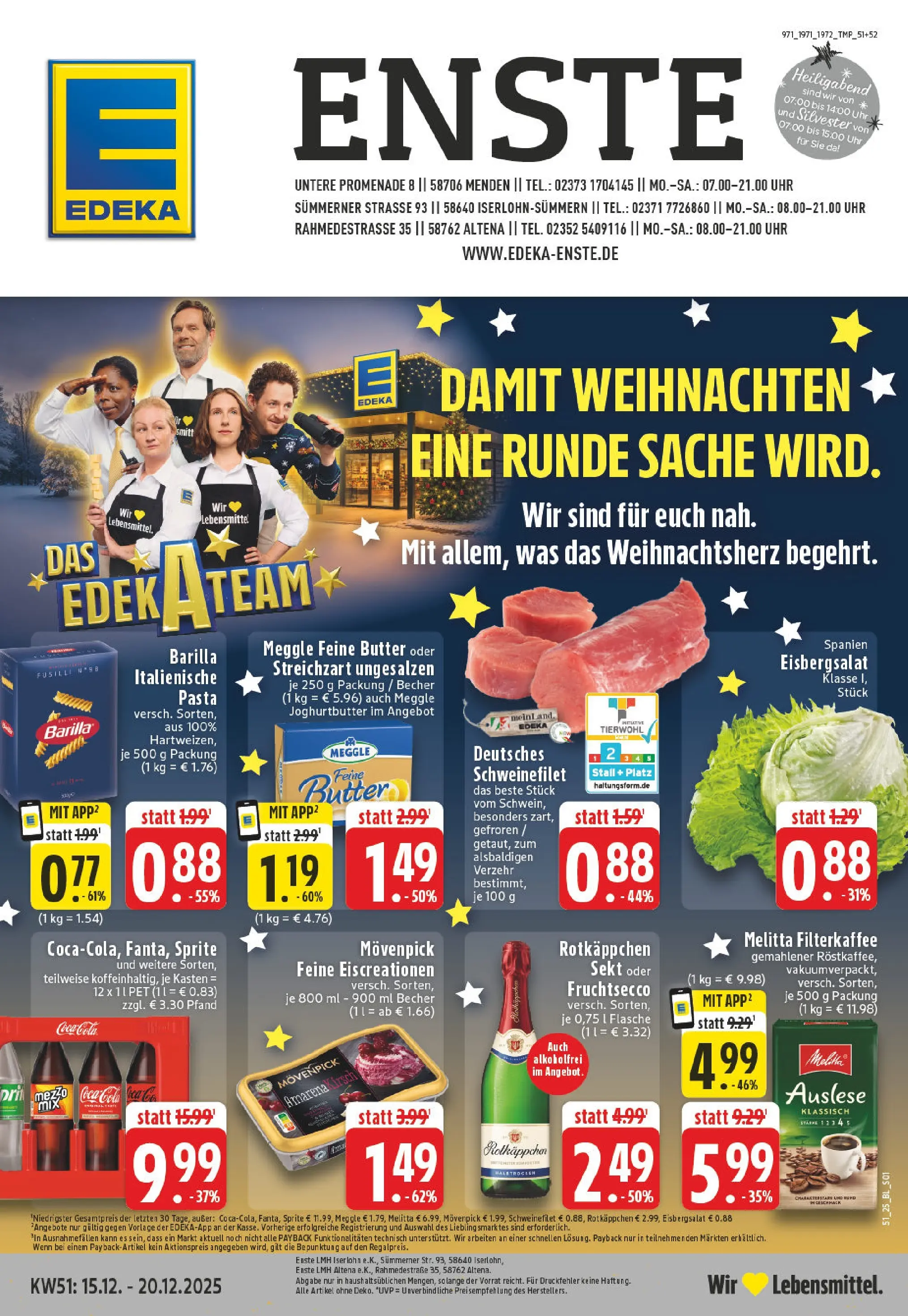 Edeka prospekt Altena	 (ab 15.12.2025) » Angebote Online | Seite: 1 | Produkte: Coca cola, Sprite, Cola, Eisbergsalat