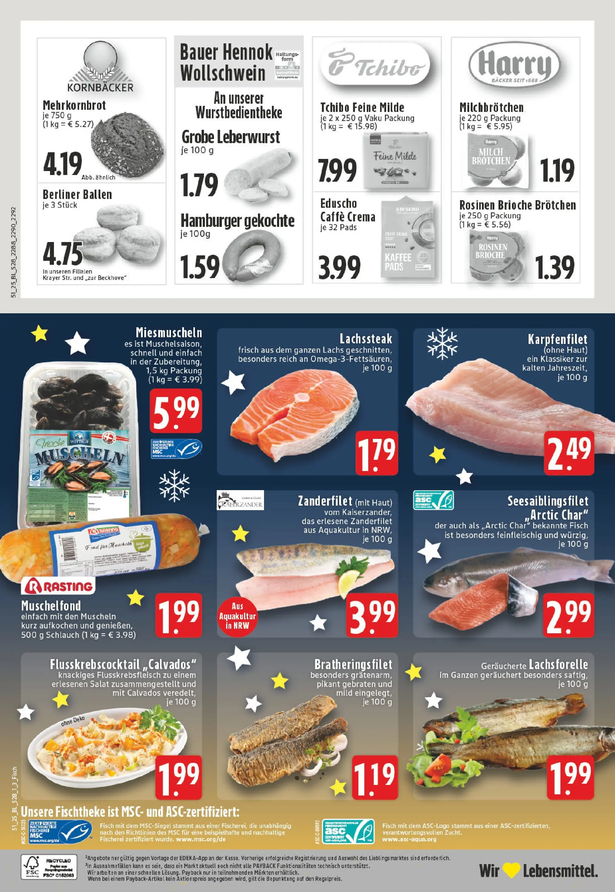Edeka prospekt Essen	 (ab 15.12.2025) » Angebote Online | Seite: 30 | Produkte: Berliner, Fisch, Lachs, Eduscho