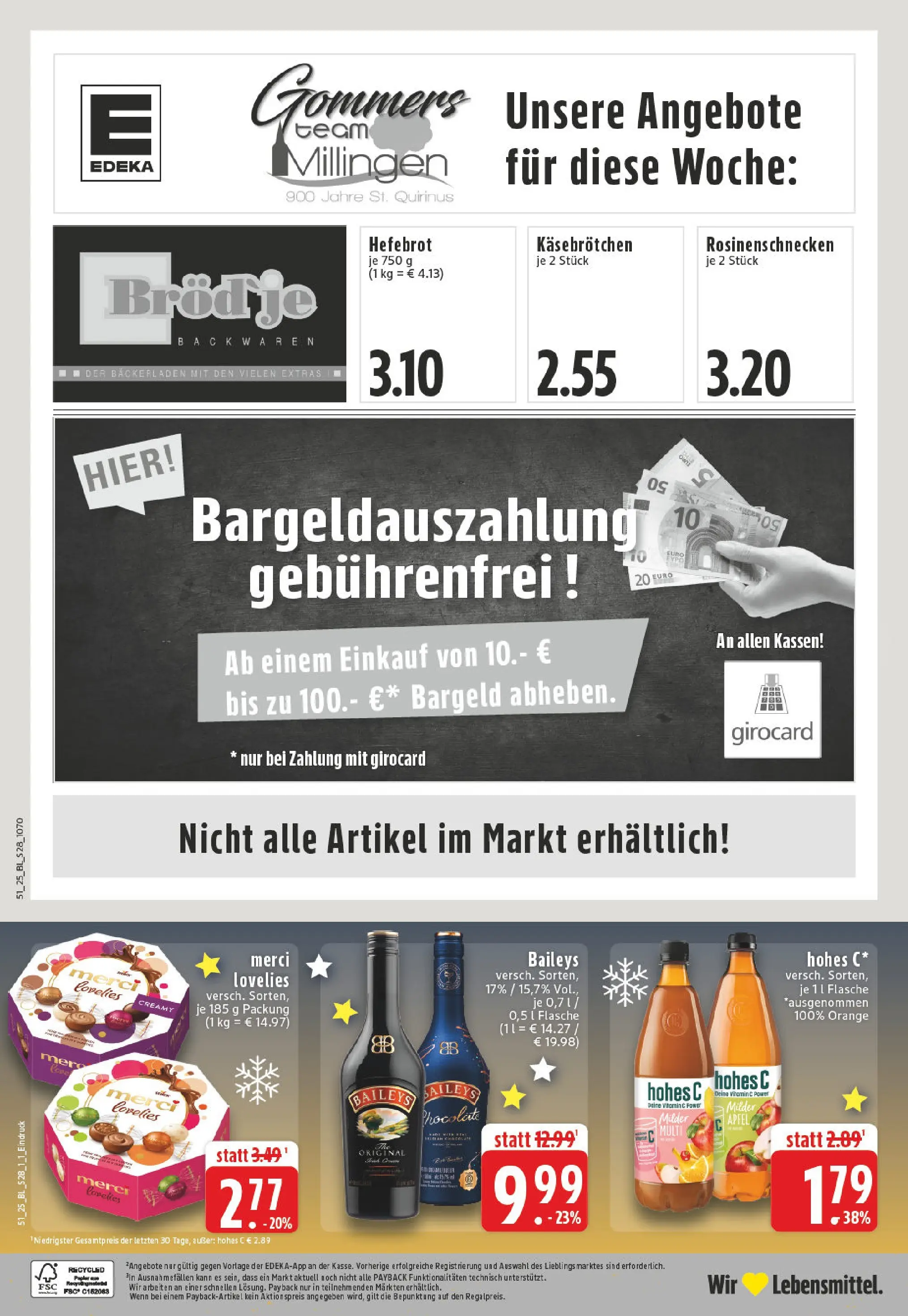 Edeka prospekt Rees-Millingen	 (ab 15.12.2025) » Angebote Online | Seite: 30 | Produkte: Merci, Äpfel, Baileys, Hohes c