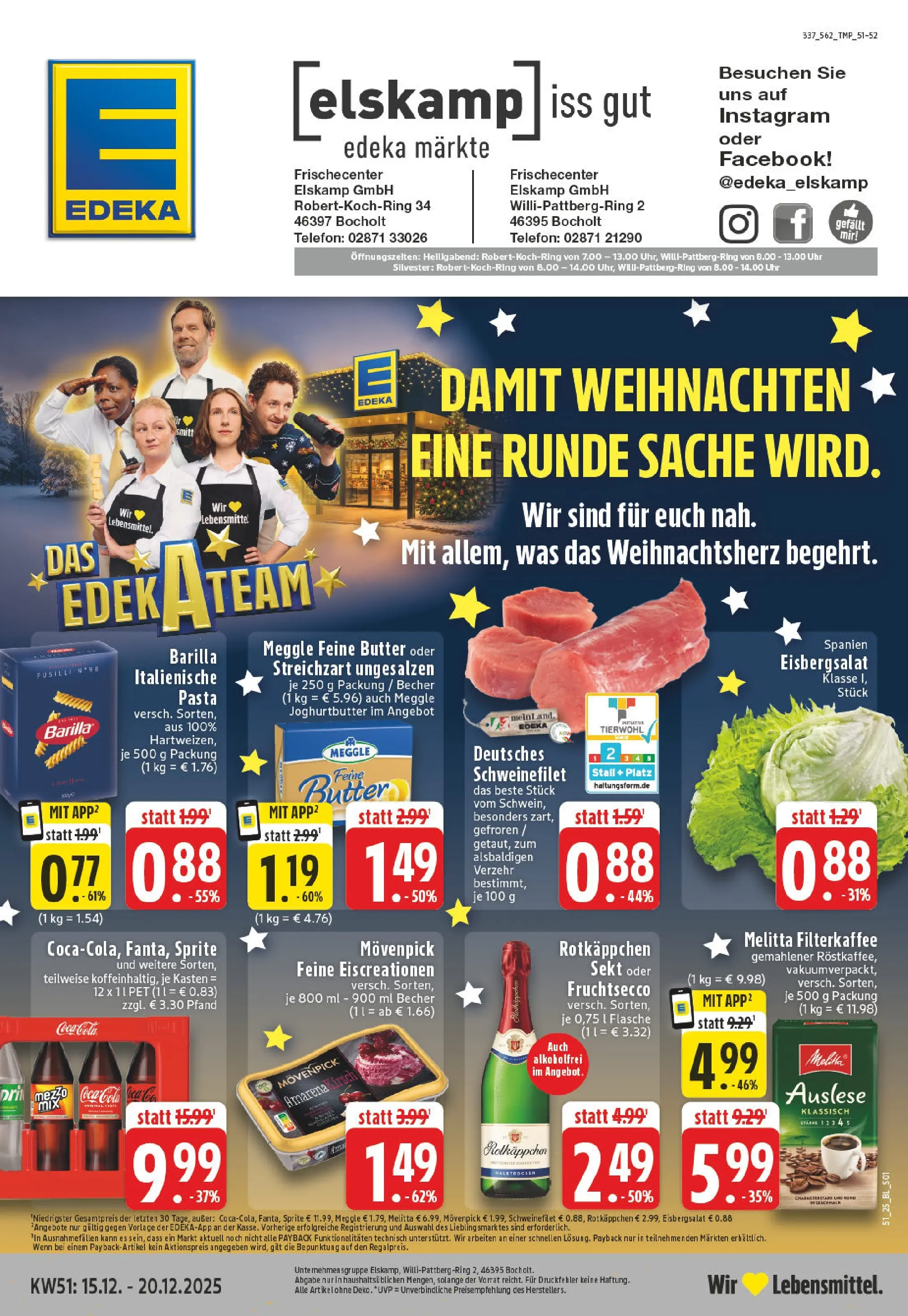 Edeka prospekt Bocholt-Sternern	 (ab 15.12.2025) » Angebote Online | Seite: 1 | Produkte: Rotkappchen sekt, Coca cola, Barilla, Eisbergsalat