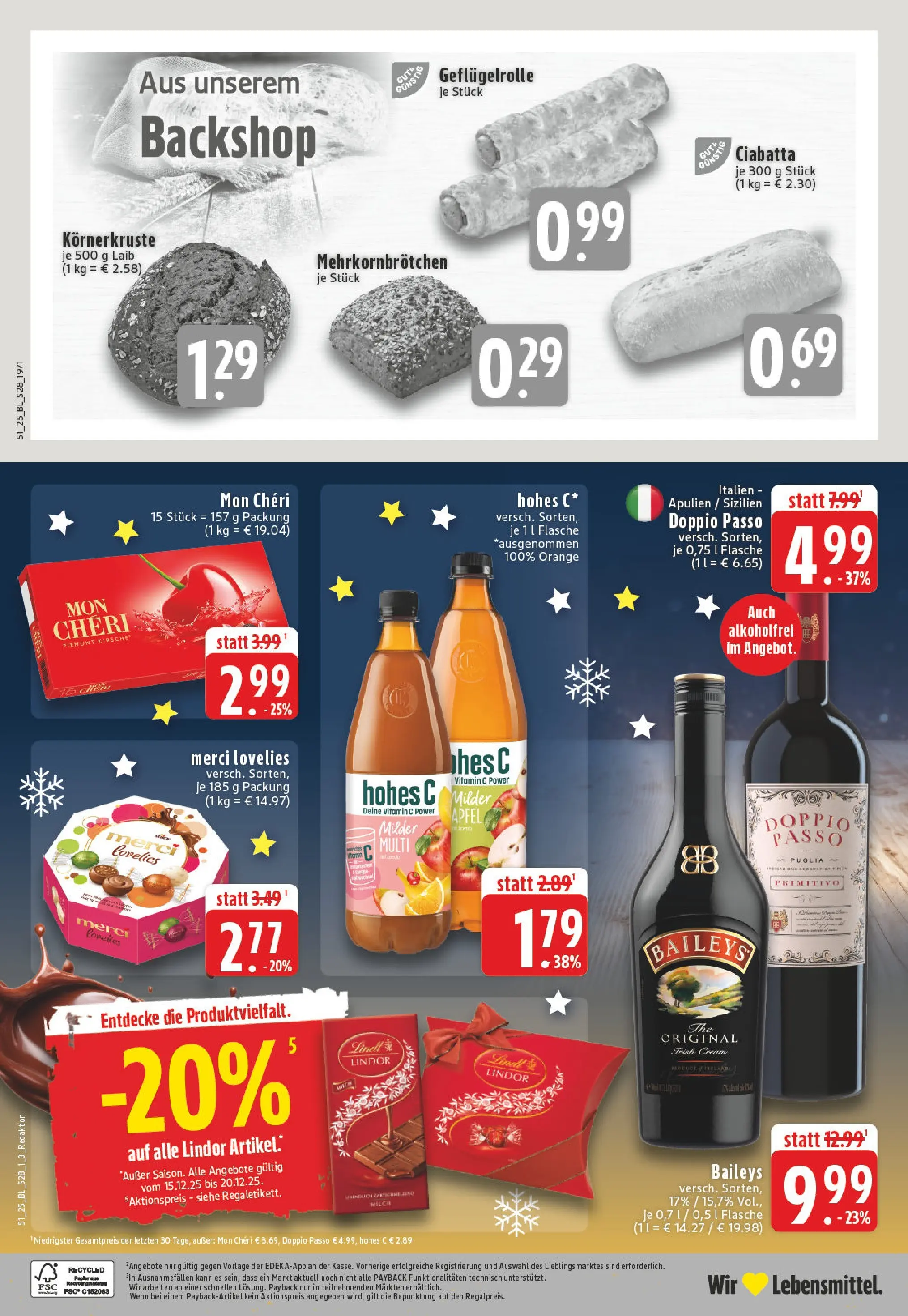 Edeka prospekt Altena	 (ab 15.12.2025) » Angebote Online | Seite: 30 | Produkte: Doppio Passo, Baileys, Hohes c, Mon cheri
