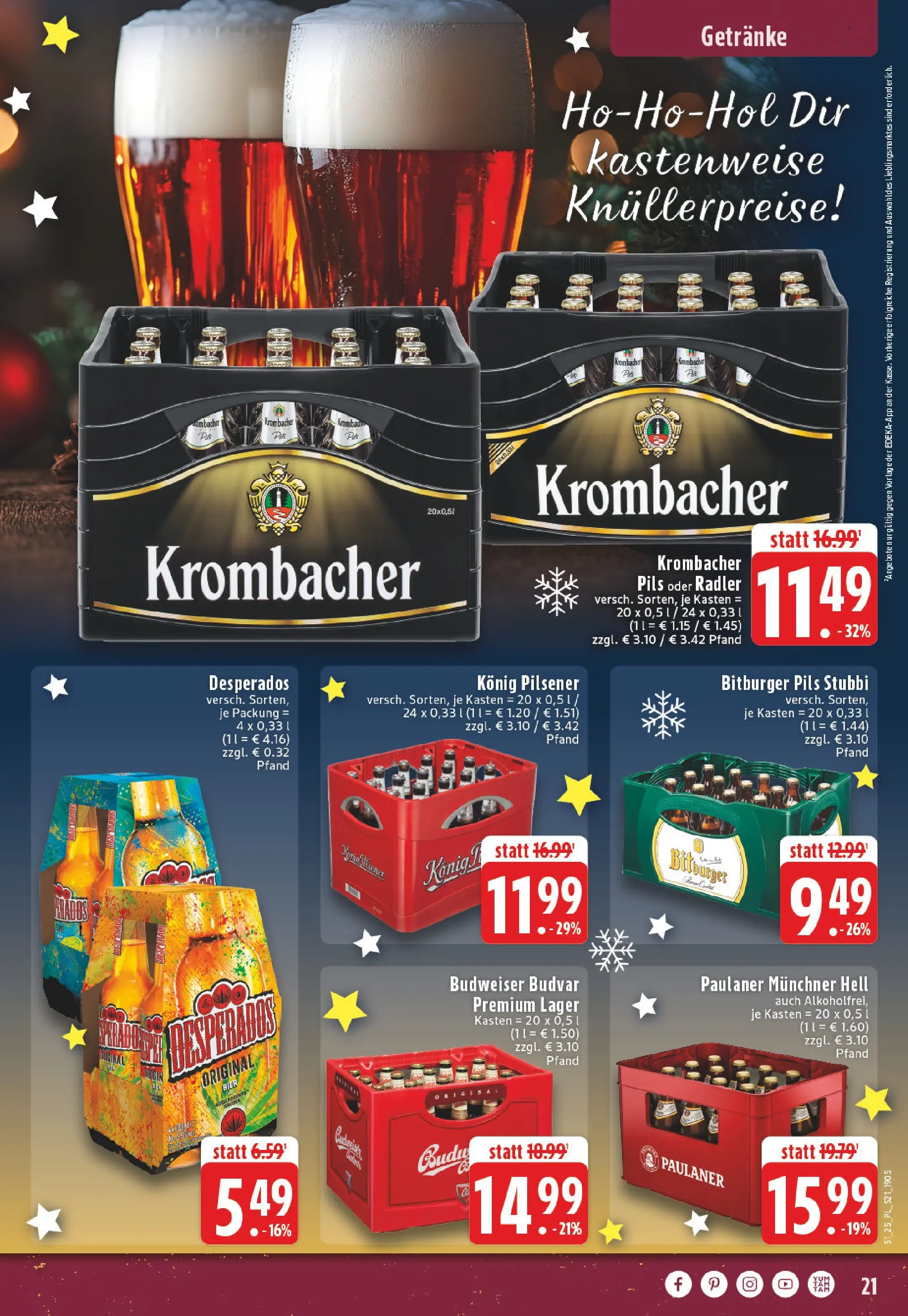 Edeka prospekt Lippstadt	 (ab 15.12.2025) » Angebote Online | Seite: 21 | Produkte: Bitburger, Pils, Burger, Radler