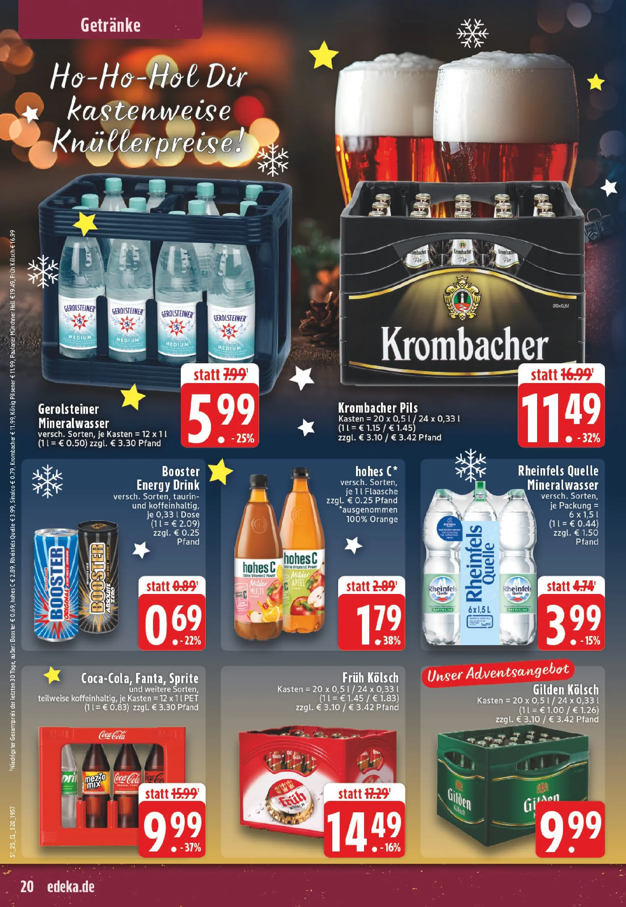 Edeka prospekt Leverkusen-Schlebusch	 (ab 15.12.2025) » Angebote Online | Seite: 20 | Produkte: Coca cola, Sprite, Krombacher, Rheinfels quelle