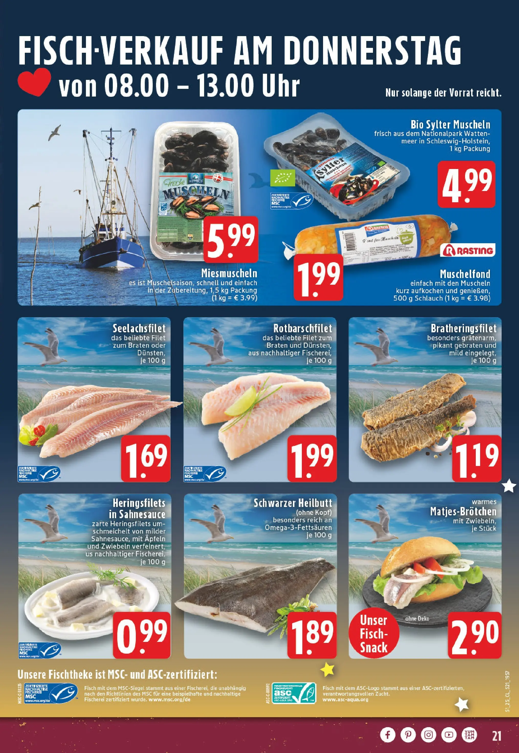 Edeka prospekt Leverkusen-Schlebusch	 (ab 15.12.2025) » Angebote Online | Seite: 21 | Produkte: Fisch, Zwiebeln, Uhr