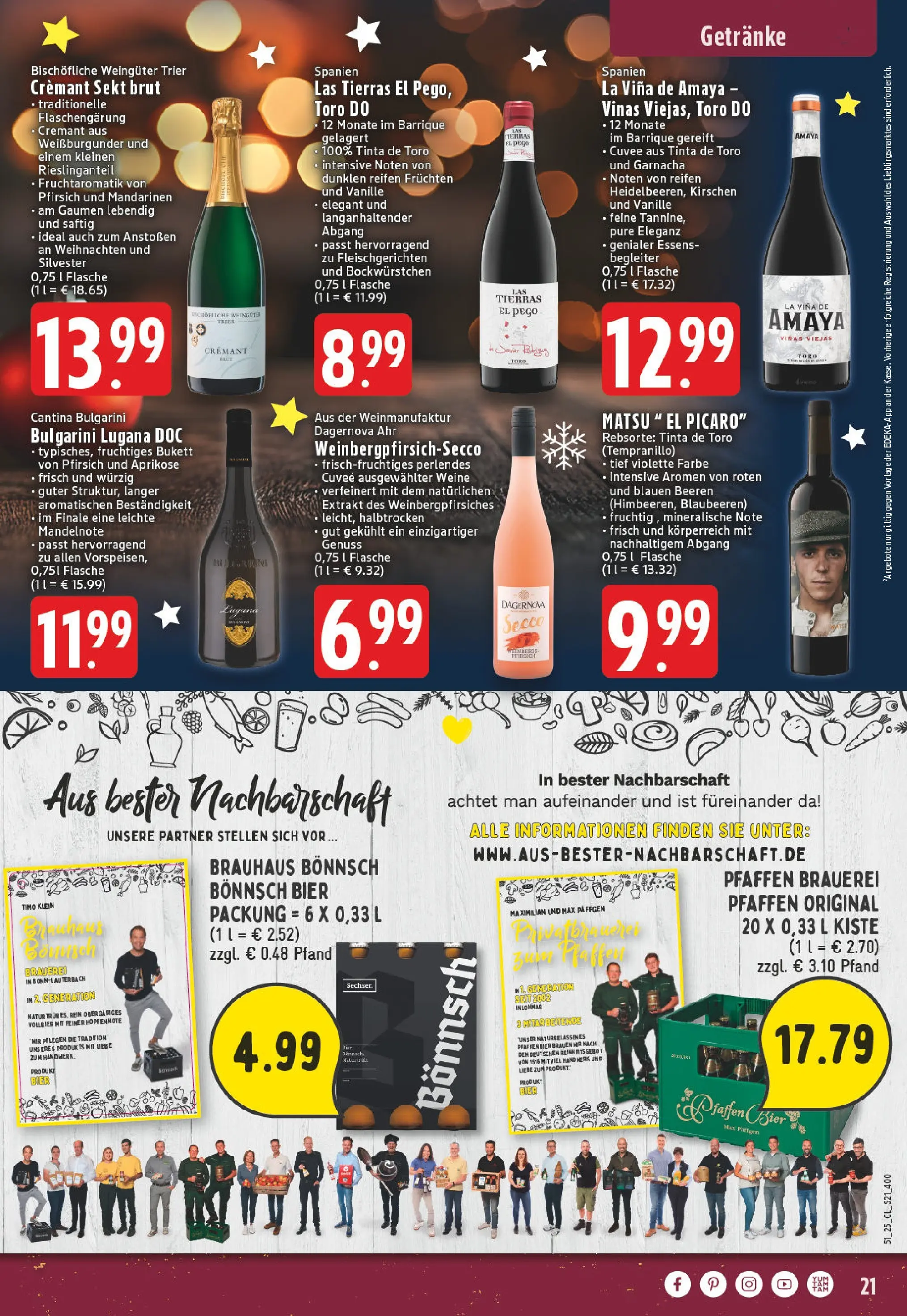 Edeka prospekt Bad Honnef	 (ab 15.12.2025) » Angebote Online | Seite: 21 | Produkte: Bier, Mandarinen, Kirschen, Blaubeeren