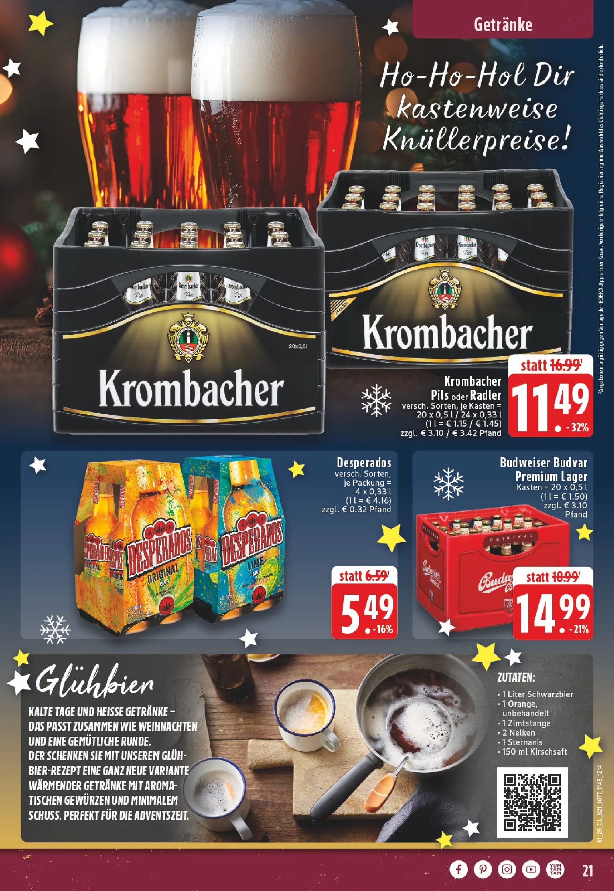 Edeka prospekt Herne	 (ab 15.12.2025) » Angebote Online | Seite: 21 | Produkte: Radler, Desperados, Krombacher, Budweiser