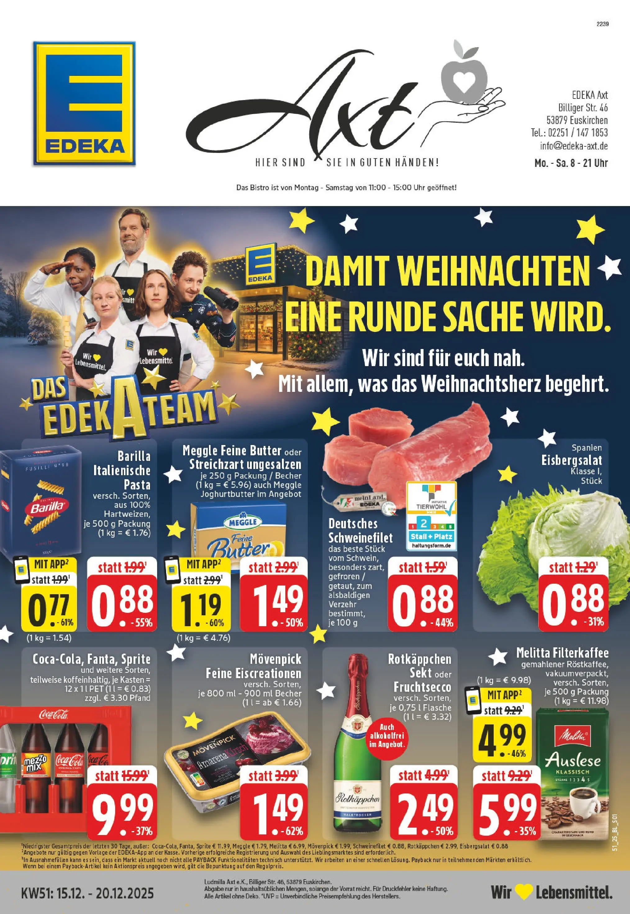 Edeka prospekt Euskirchen	 (ab 15.12.2025) » Angebote Online | Seite: 1 | Produkte: Rotkappchen sekt, Melitta, Sprite, Barilla