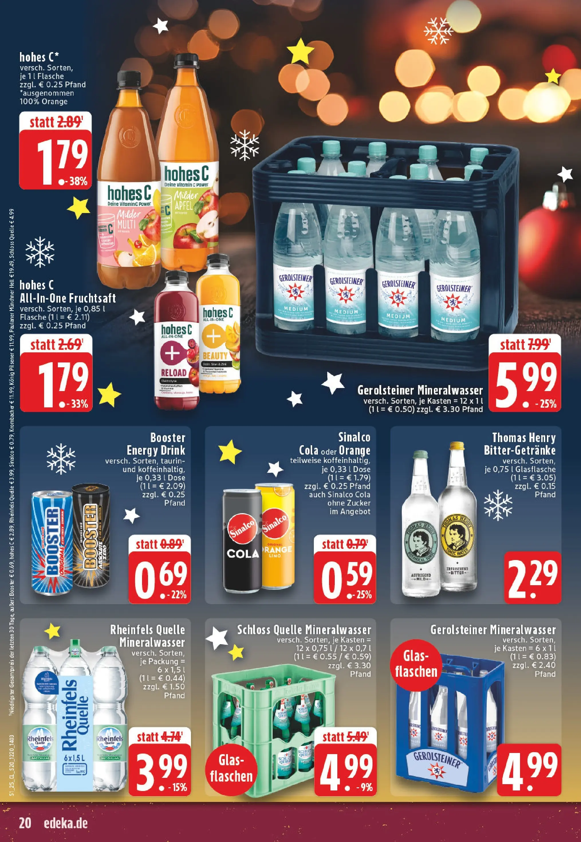 Edeka prospekt Marl	 (ab 15.12.2025) » Angebote Online | Seite: 20 | Produkte: Sinalco, Cola, Energy, Zucker