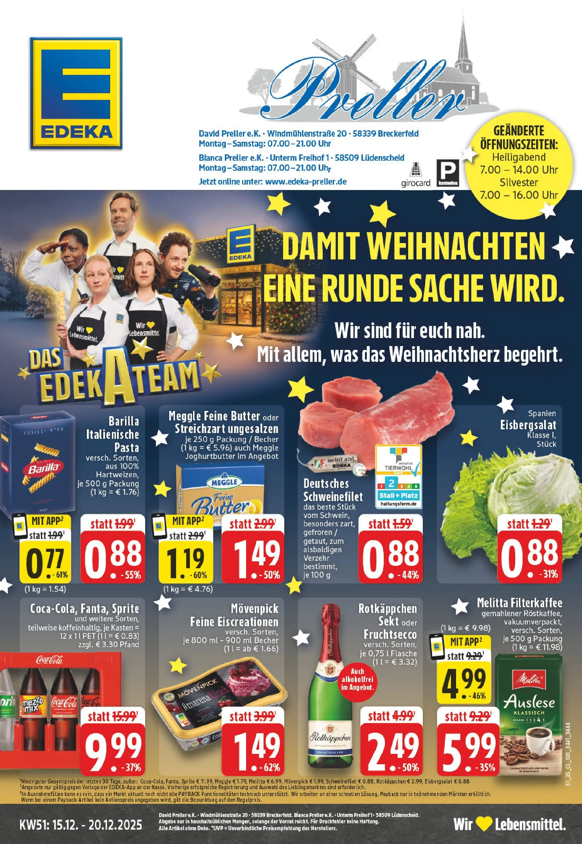 Edeka prospekt Breckerfeld	 (ab 15.12.2025) » Angebote Online | Seite: 1 | Produkte: Rotkappchen sekt, Butter, Sekt, Schweinefilet