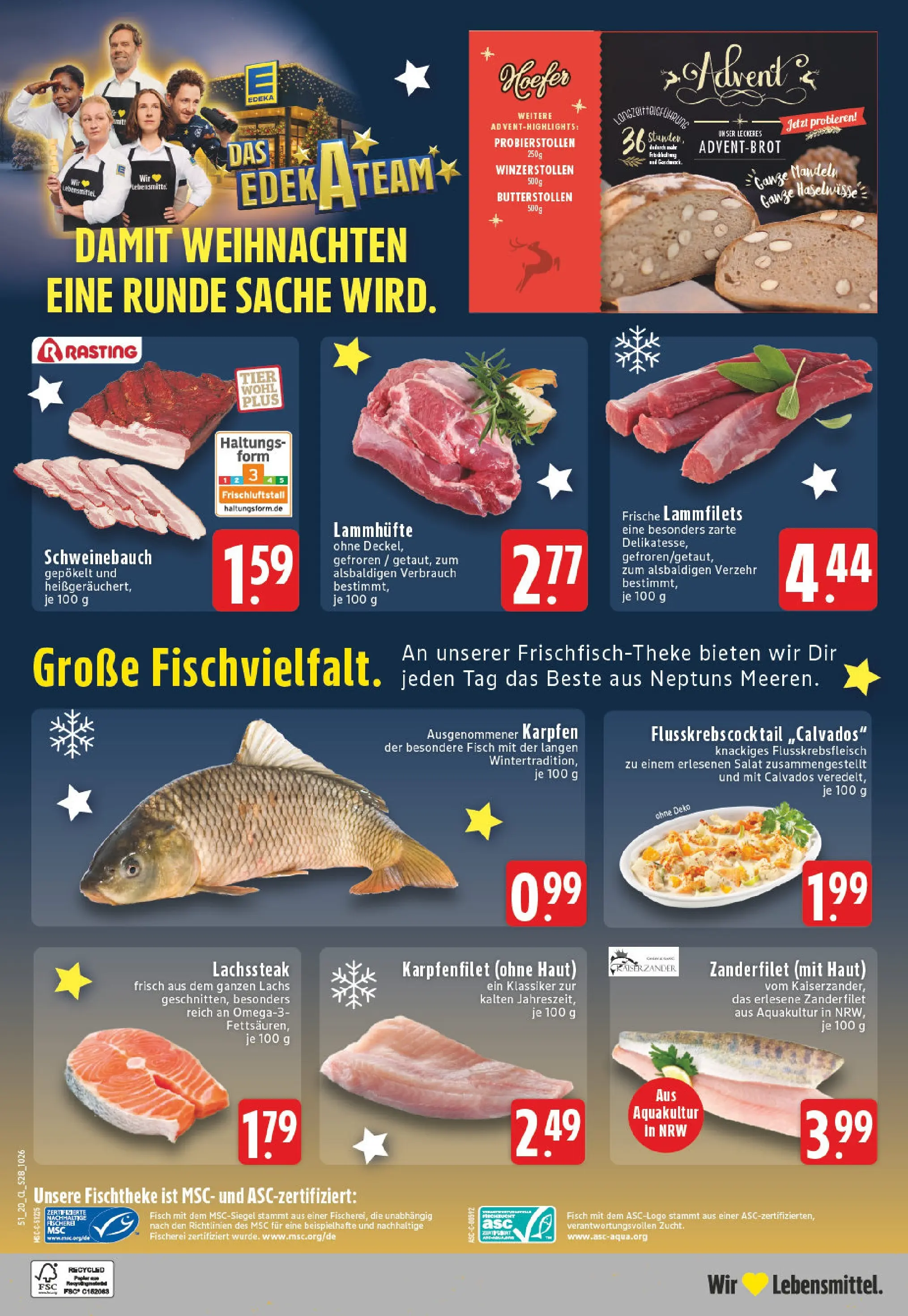 Edeka prospekt Koblenz	 (ab 15.12.2025) » Angebote Online | Seite: 30 | Produkte: Schweinebauch, Fisch, Lachs, Salat