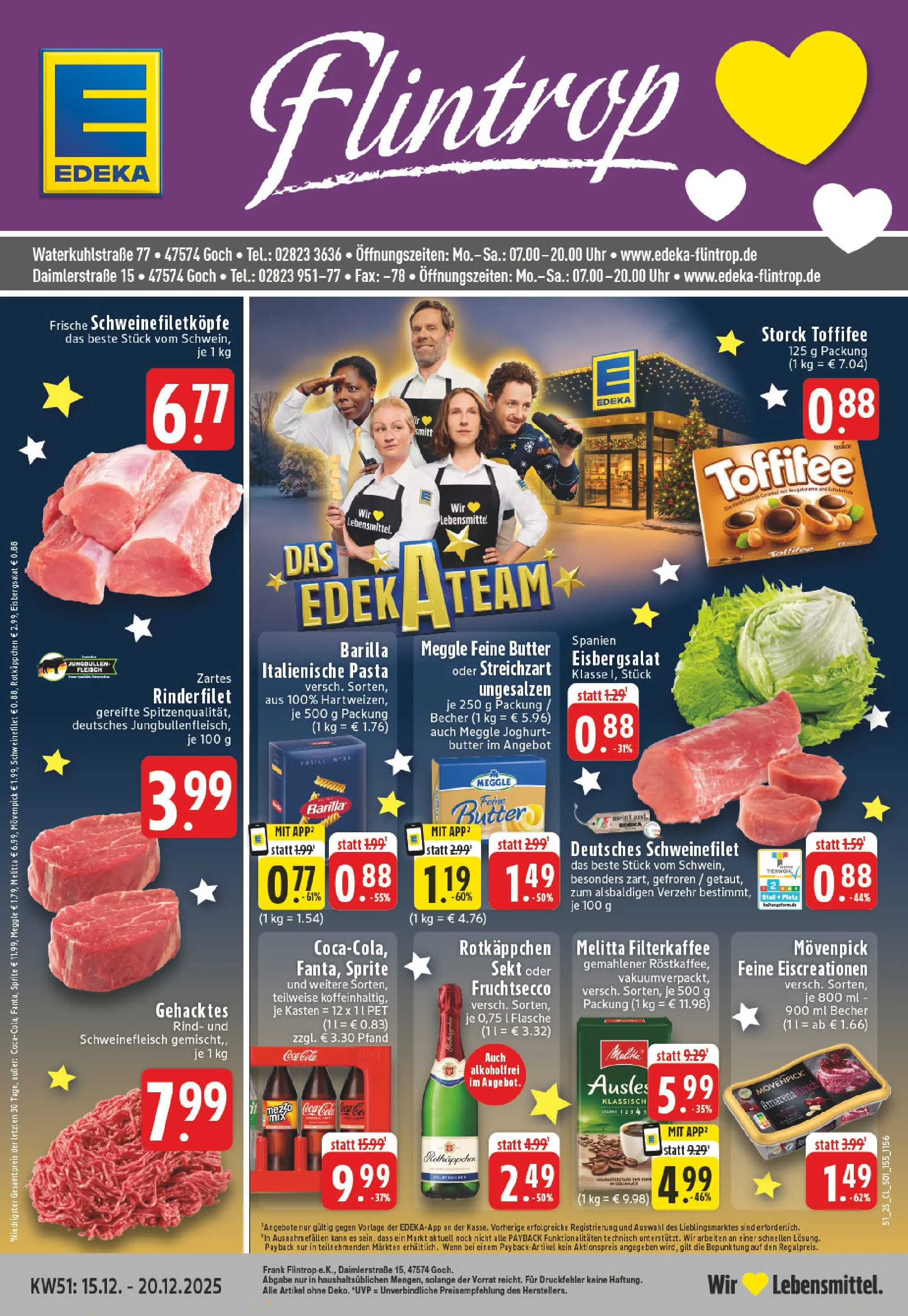 Edeka prospekt Goch	 (ab 15.12.2025) » Angebote Online | Seite: 1 | Produkte: Sprite, Joghurt, Rinderfilet, Uhr