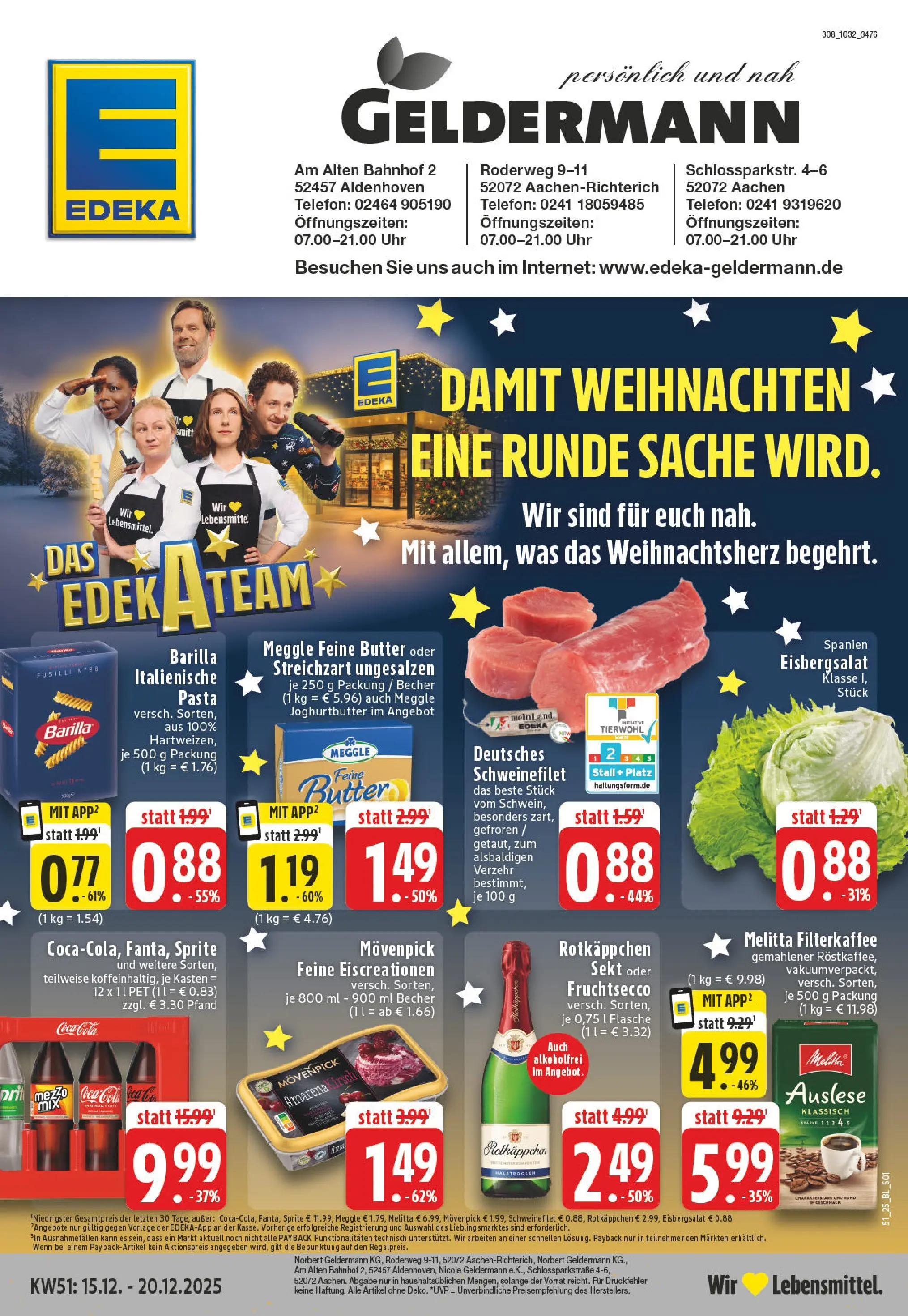 Edeka prospekt Aachen	 (ab 15.12.2025) » Angebote Online | Seite: 1 | Produkte: Rotkappchen sekt, Barilla, Sekt, Uhr