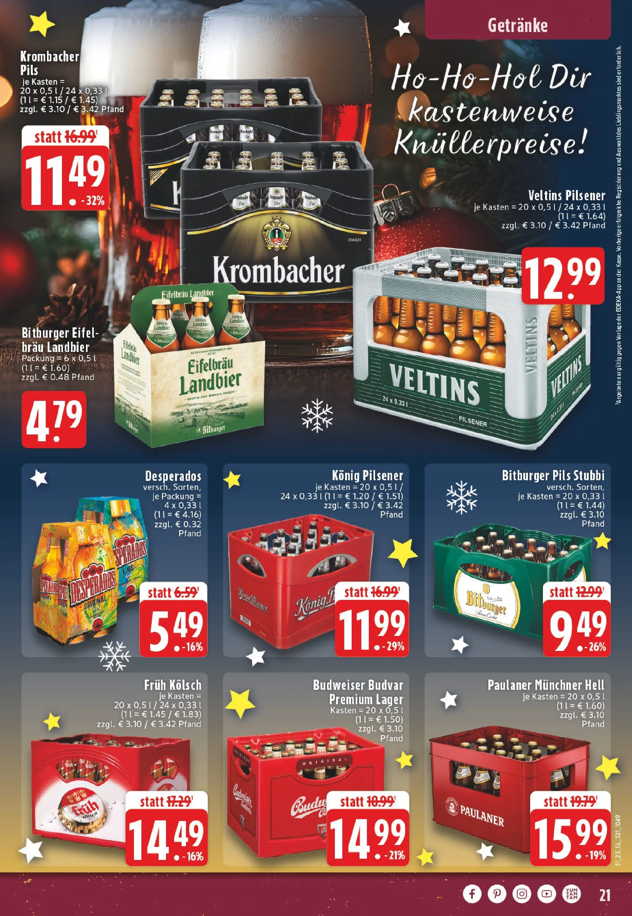 Edeka prospekt Kempenich	 (ab 15.12.2025) » Angebote Online | Seite: 21 | Produkte: Pils, Desperados, Budweiser, Veltins