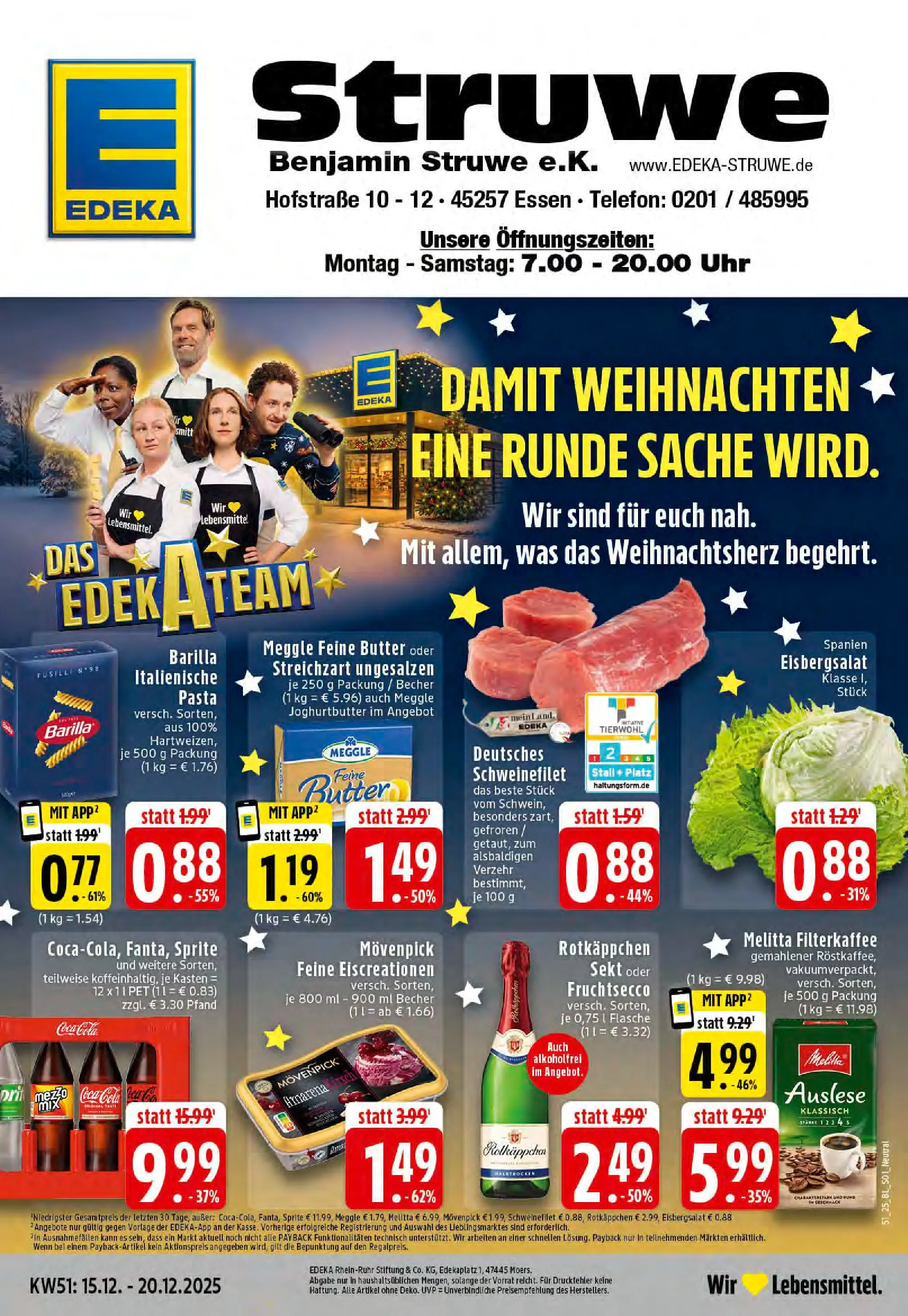 Edeka prospekt Essen	 (ab 15.12.2025) » Angebote Online | Seite: 1 | Produkte: Rotkappchen sekt, Melitta, Pasta, Telefon
