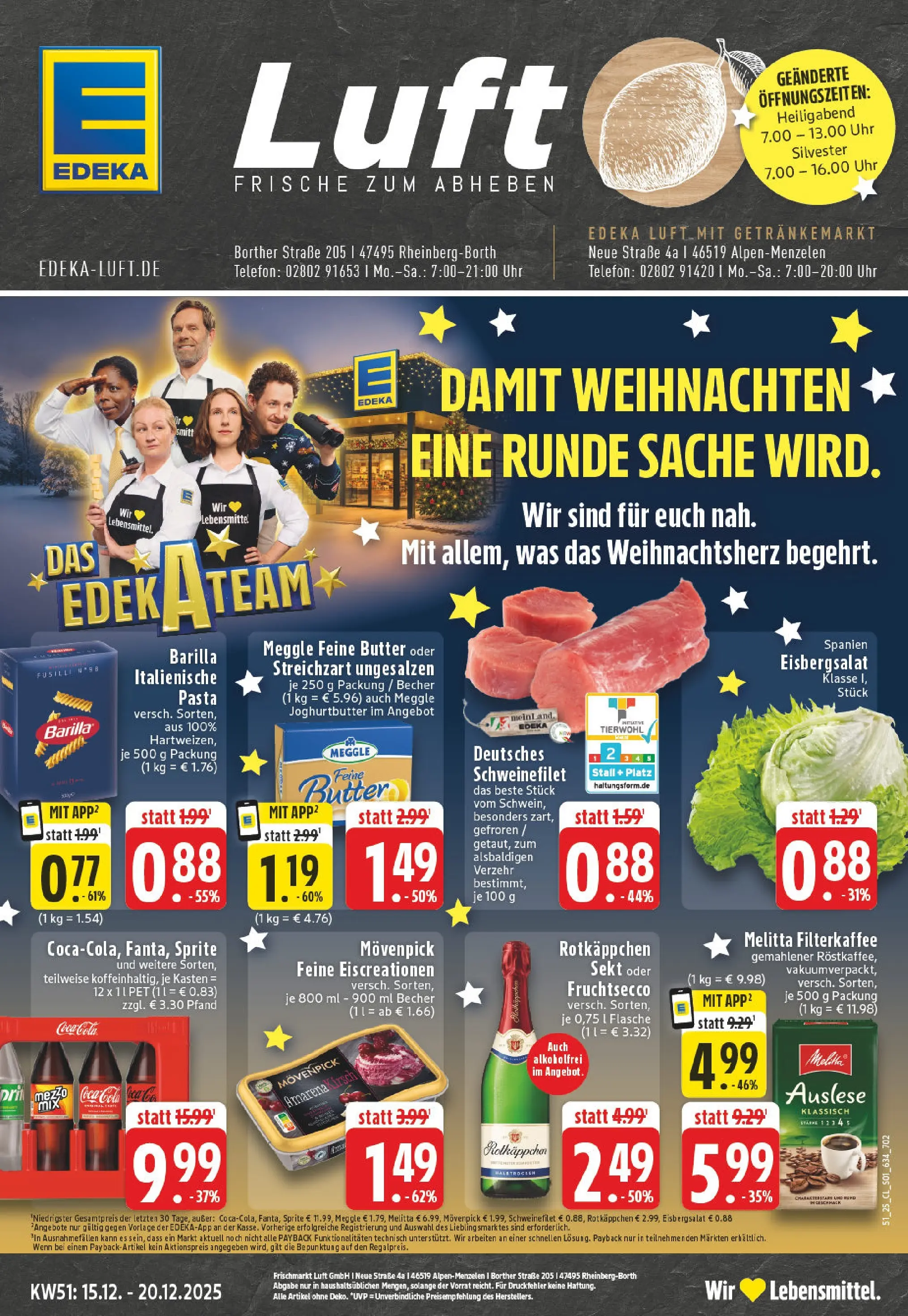 Edeka prospekt Rheinberg - Borth	 (ab 15.12.2025) » Angebote Online | Seite: 1 | Produkte: Sprite, Pasta, Telefon, Uhr