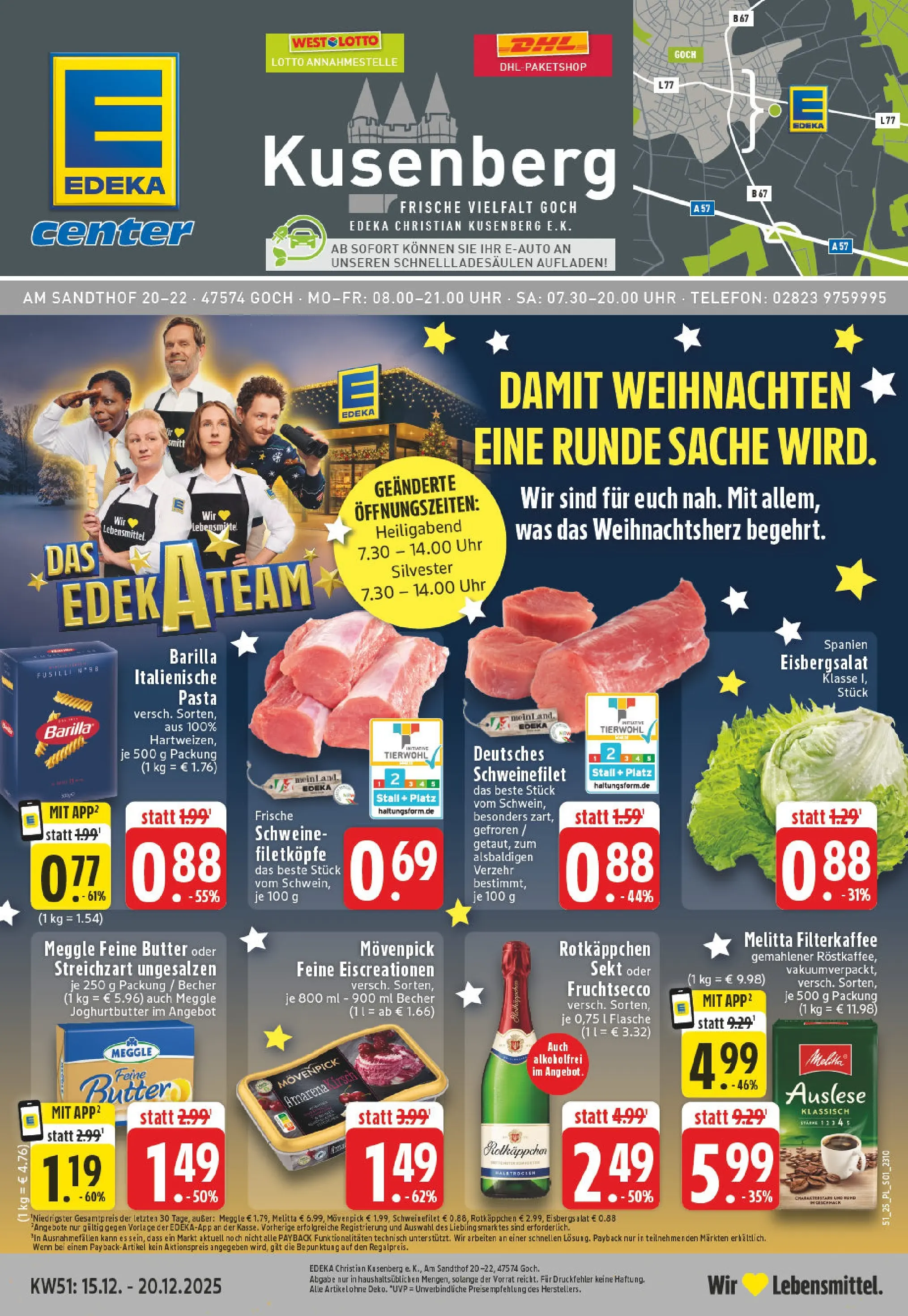 Edeka prospekt Goch	 (ab 15.12.2025) » Angebote Online | Seite: 1 | Produkte: Butter, Sekt, Pasta, Telefon