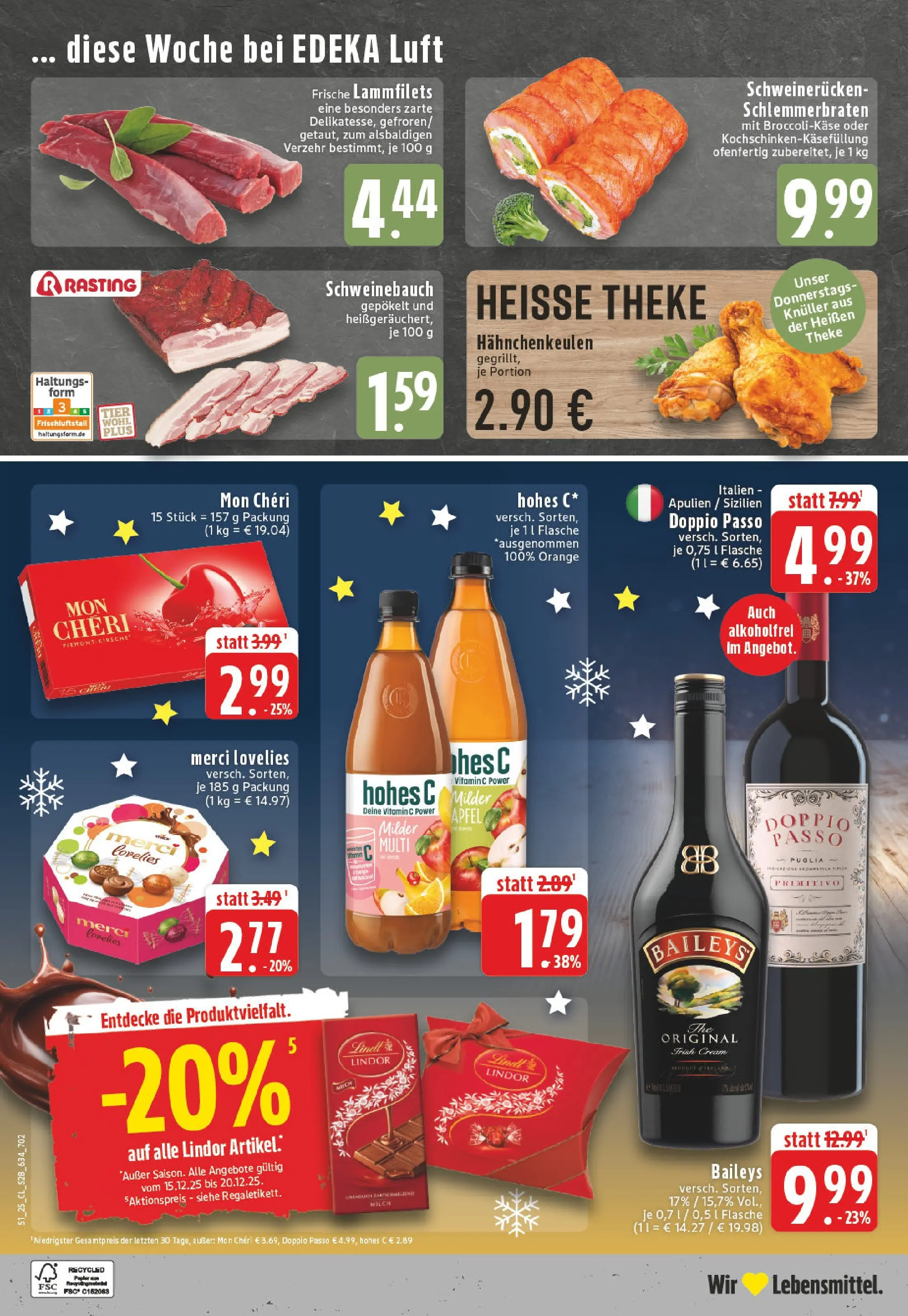 Edeka prospekt Rheinberg - Borth	 (ab 15.12.2025) » Angebote Online | Seite: 30 | Produkte: Merci, Theke, Schweinerucken, Lindt