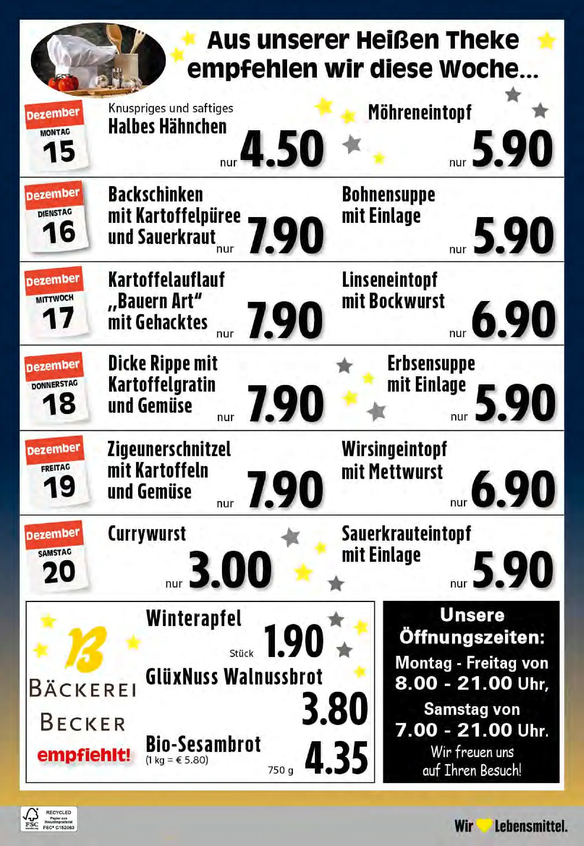 Edeka prospekt Reken-Bahnhof	 (ab 15.12.2025) » Angebote Online | Seite: 28 | Produkte: Bockwurst, Hahnchen, Bäckerei, Kartoffeln