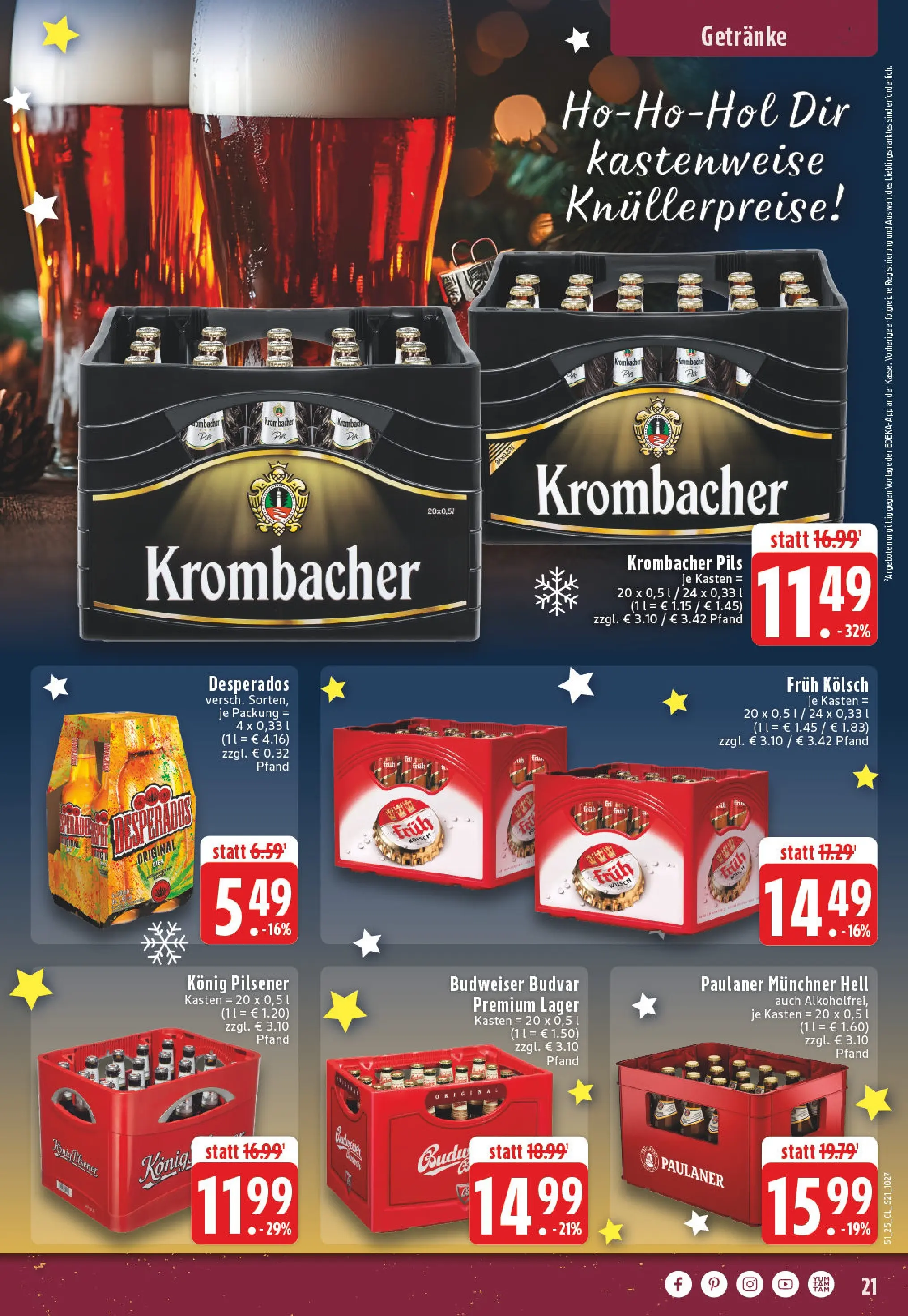 Edeka prospekt Ruppichteroth	 (ab 15.12.2025) » Angebote Online | Seite: 21 | Produkte: Konig pilsener, Pils, Desperados, Budweiser