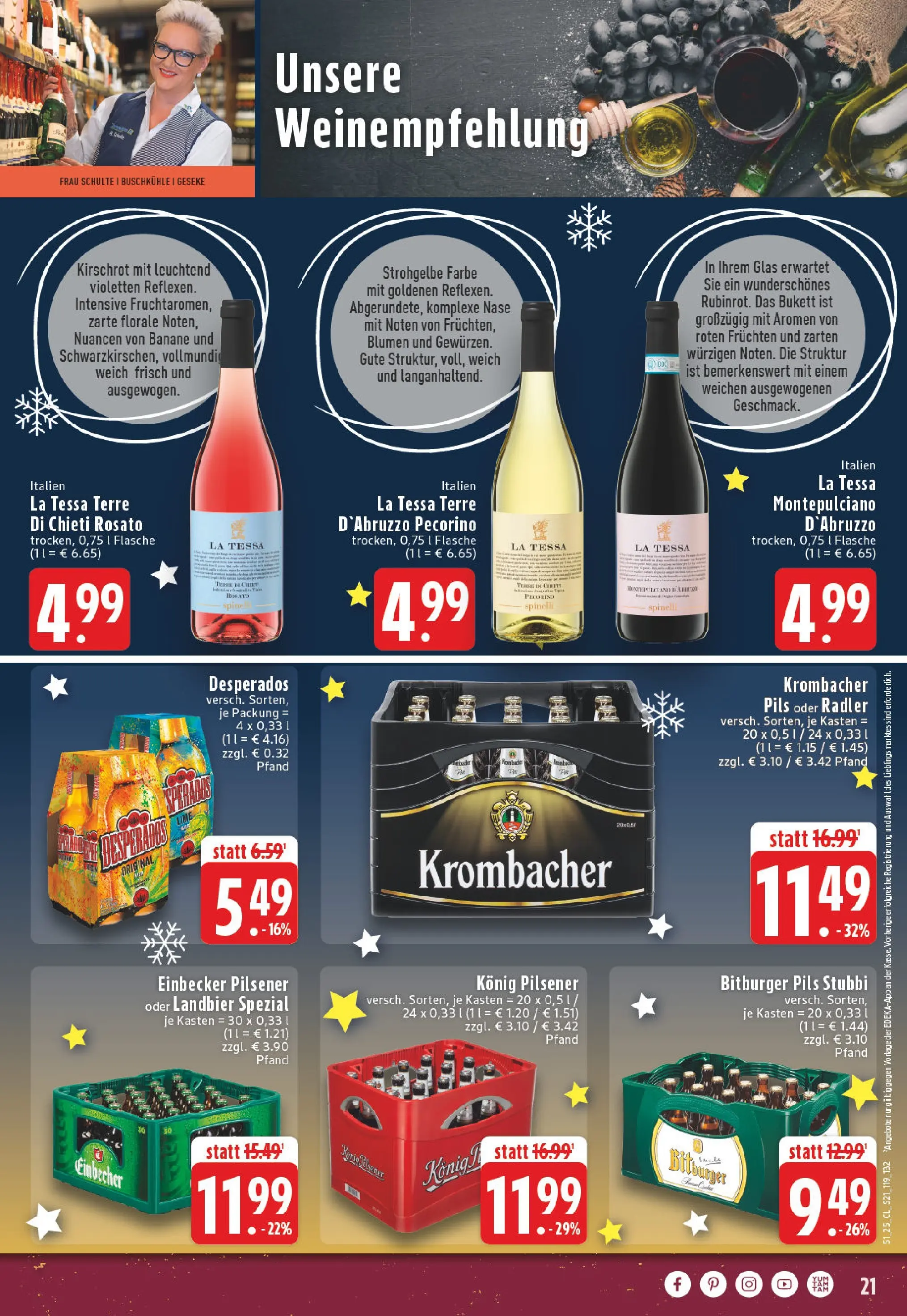 Edeka prospekt Rüthen	 (ab 15.12.2025) » Angebote Online | Seite: 21 | Produkte: Bitburger, Pils, Radler, Krombacher