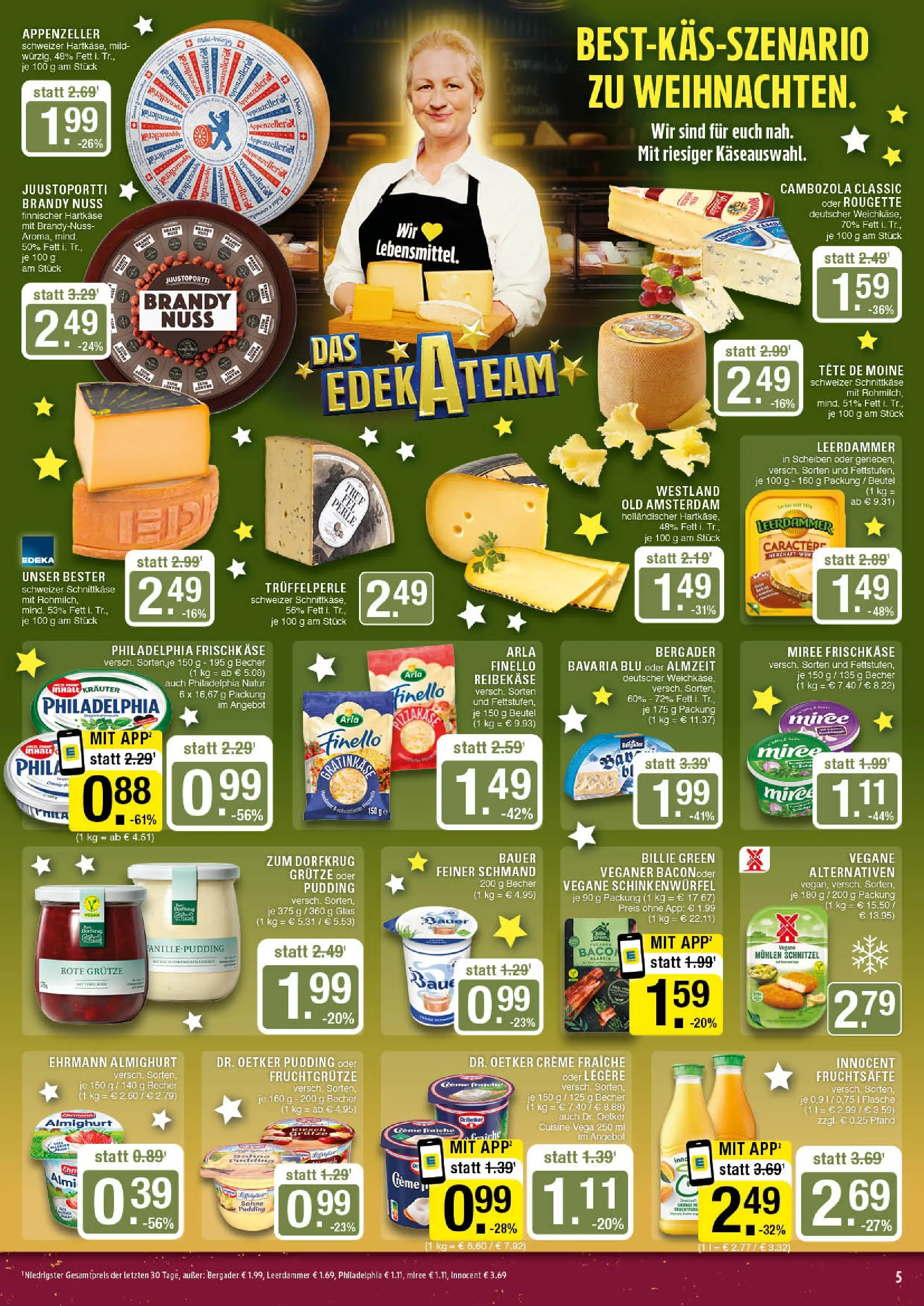 Edeka prospekt Marl	 (ab 15.12.2025) » Angebote Online | Seite: 5 | Produkte: Ehrmann almighurt, Philadelphia, Leerdammer, Frischkase