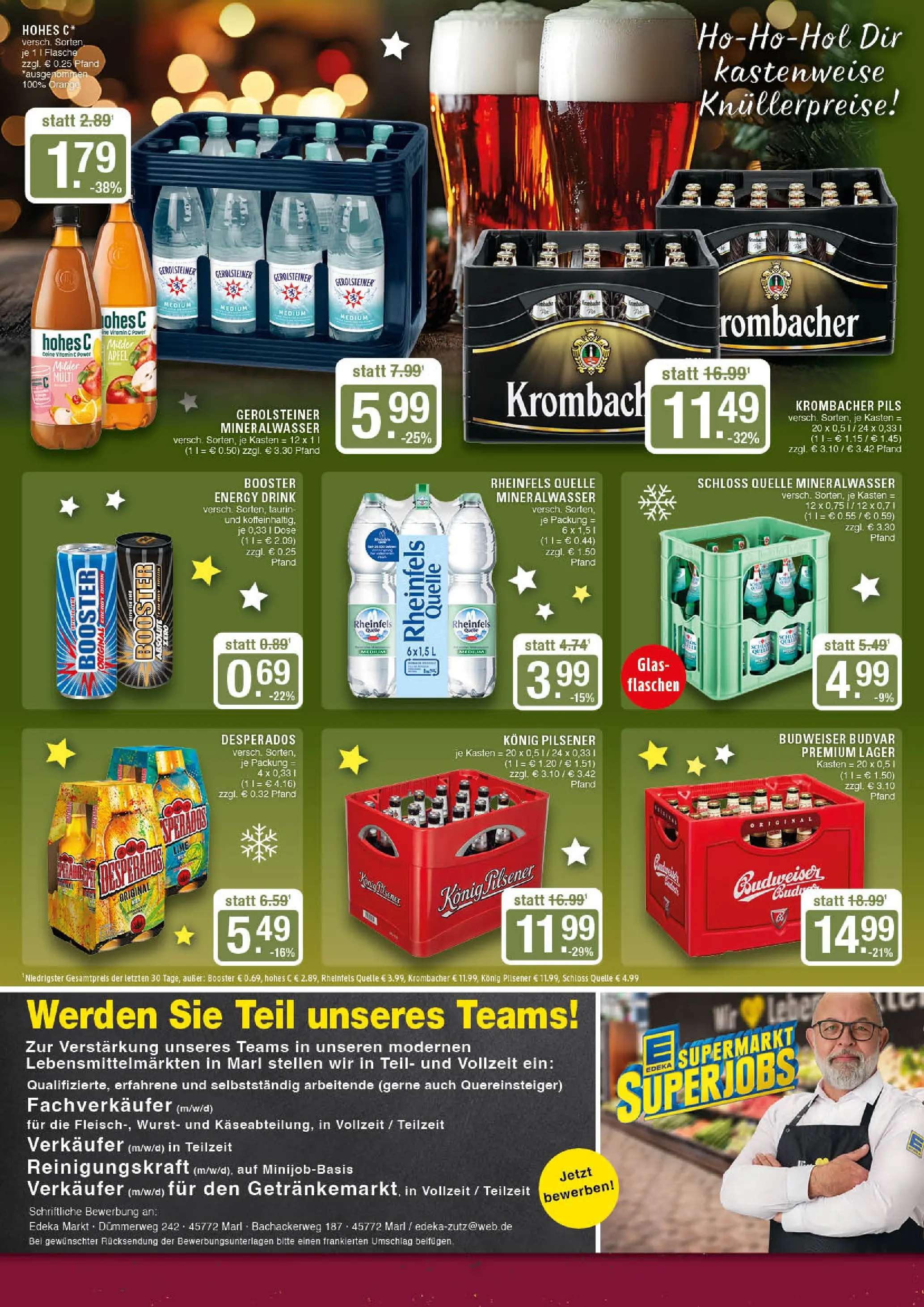 Edeka prospekt Marl	 (ab 15.12.2025) » Angebote Online | Seite: 12 | Produkte: Desperados, Krombacher, Budweiser, Gerolsteiner