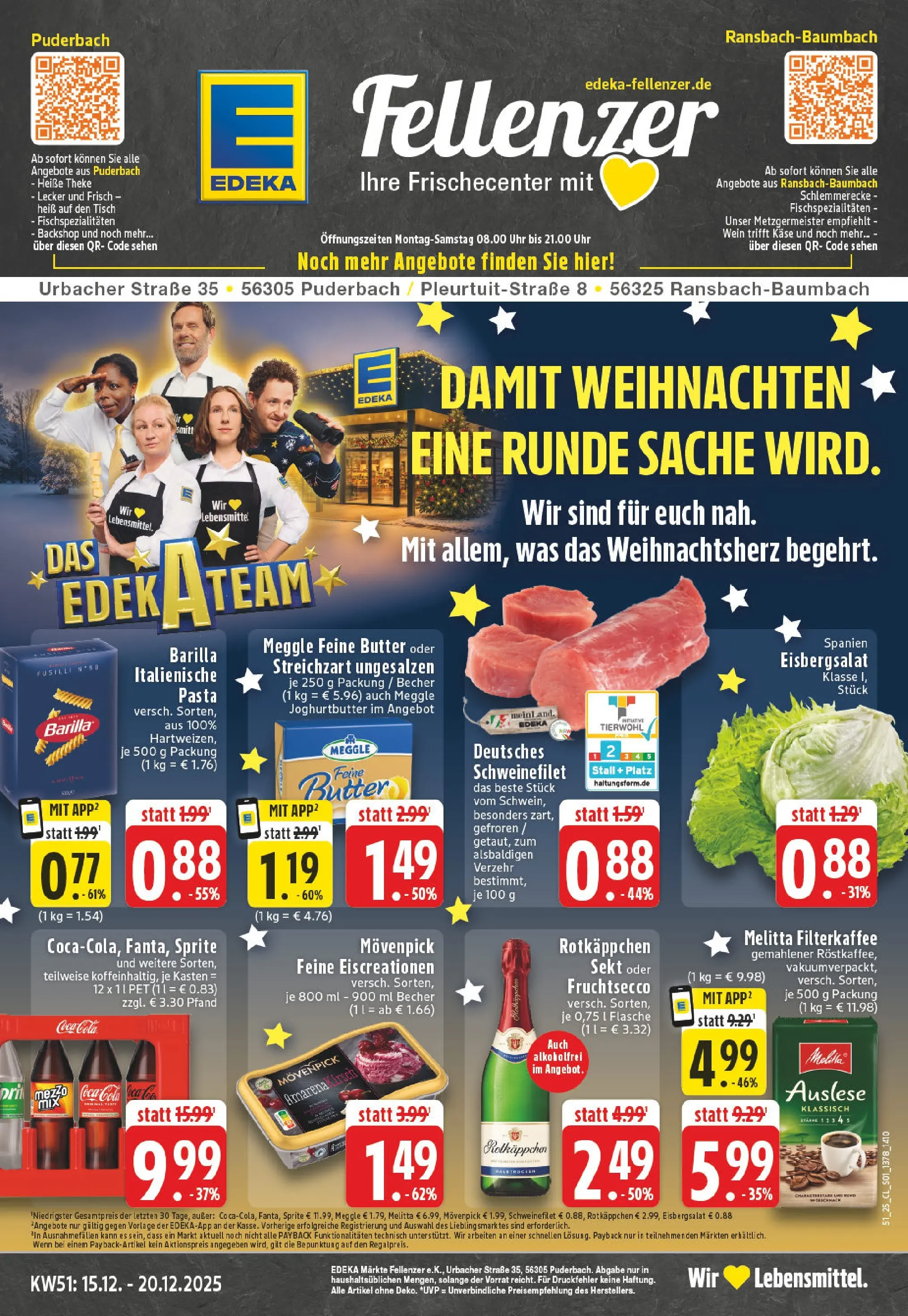 Edeka prospekt Ransbach-Baumbach	 (ab 15.12.2025) » Angebote Online | Seite: 1 | Produkte: Rotkappchen sekt, Theke, Fruchtsecco, Pasta