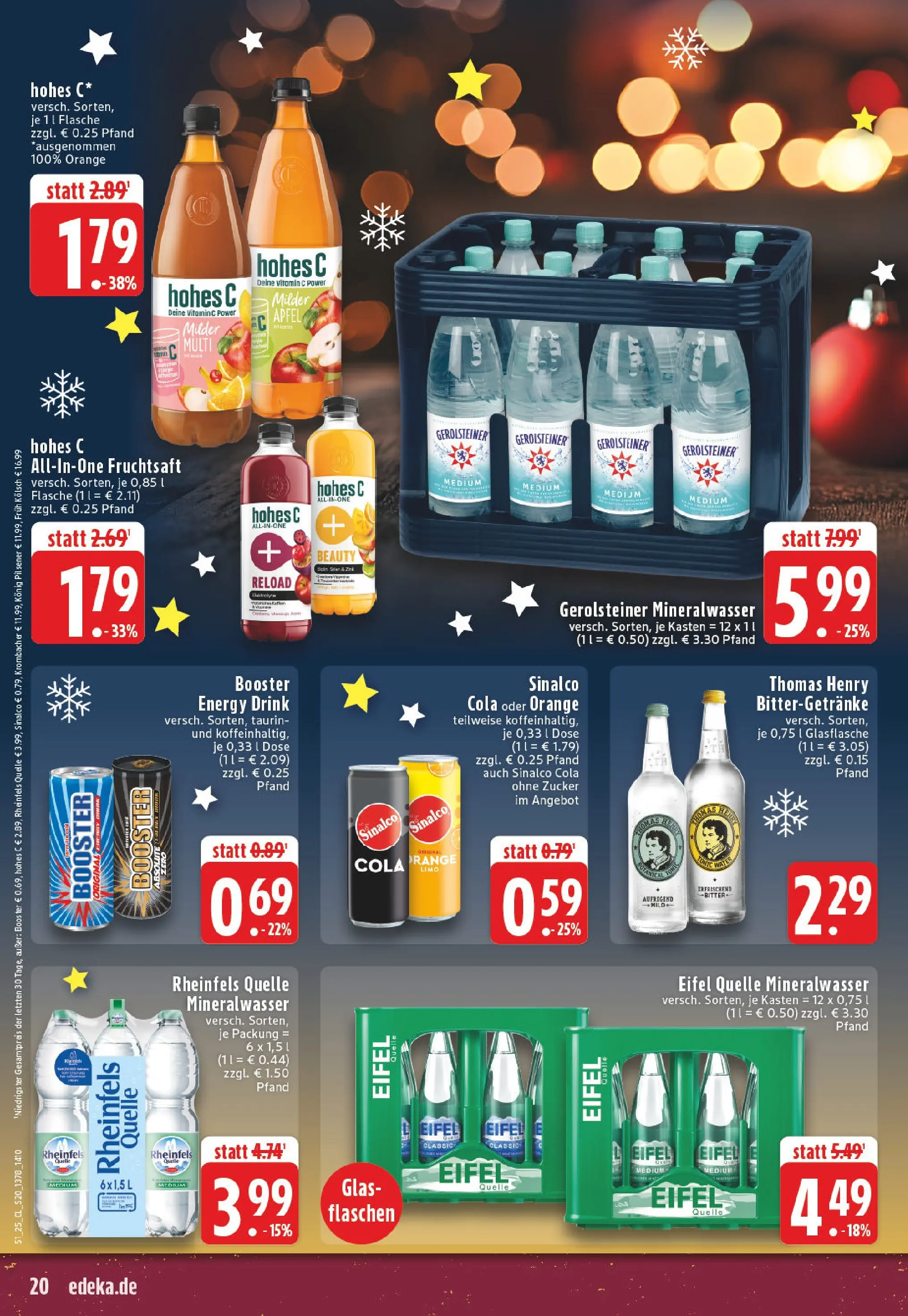 Edeka prospekt Ransbach-Baumbach	 (ab 15.12.2025) » Angebote Online | Seite: 20 | Produkte: Energy, Mineralwasser, Hohes c, Gerolsteiner