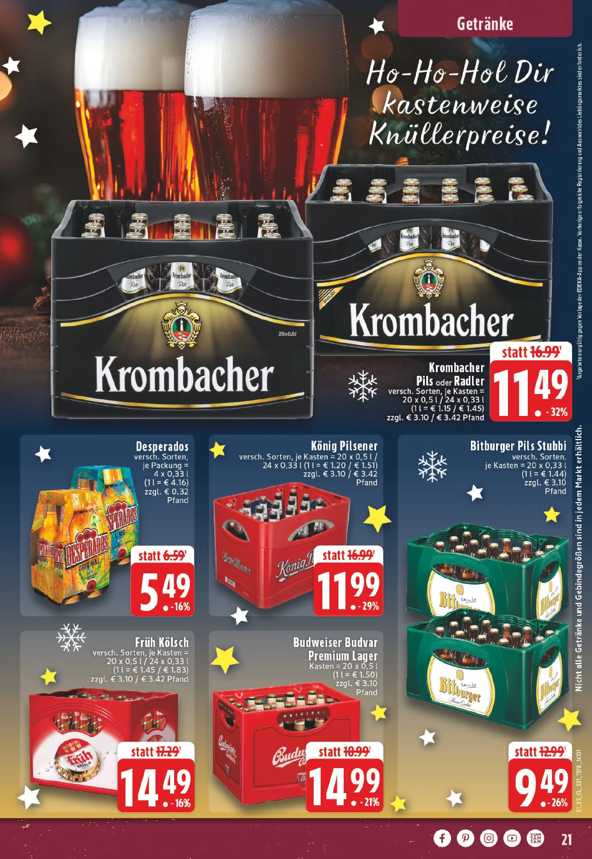 Edeka prospekt Ransbach-Baumbach	 (ab 15.12.2025) » Angebote Online | Seite: 21 | Produkte: Konig pilsener, Pils, Radler, Desperados