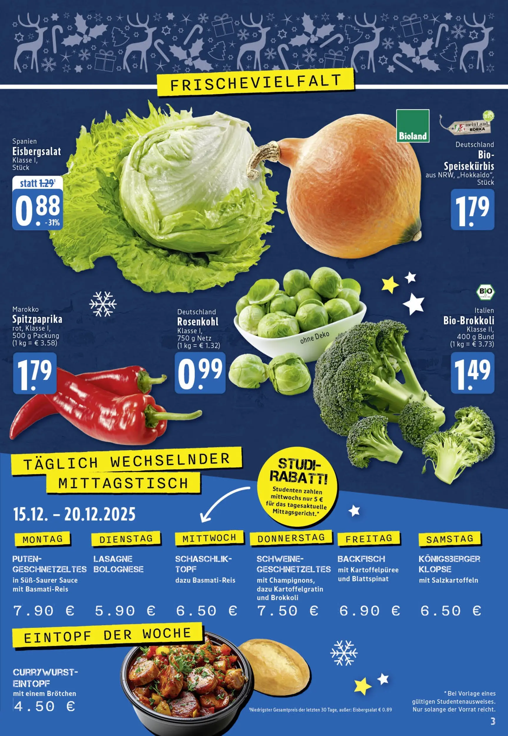 Edeka prospekt Köln	 (ab 15.12.2025) » Angebote Online | Seite: 3 | Produkte: Basmatireis, Eisbergsalat, Brokkoli