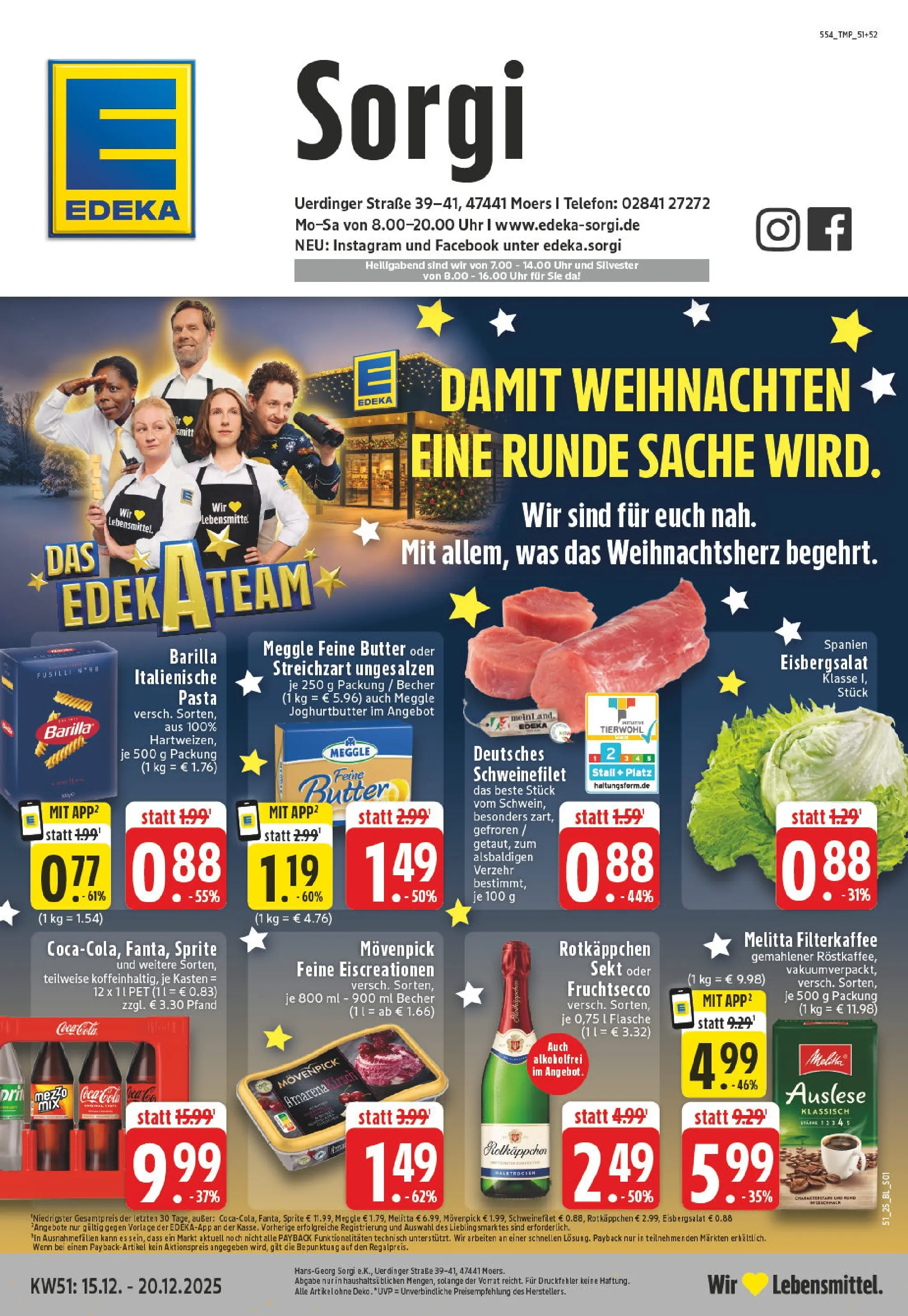 Edeka prospekt Moers	 (ab 15.12.2025) » Angebote Online | Seite: 1 | Produkte: Rotkappchen sekt, Melitta, Butter, Fruchtsecco