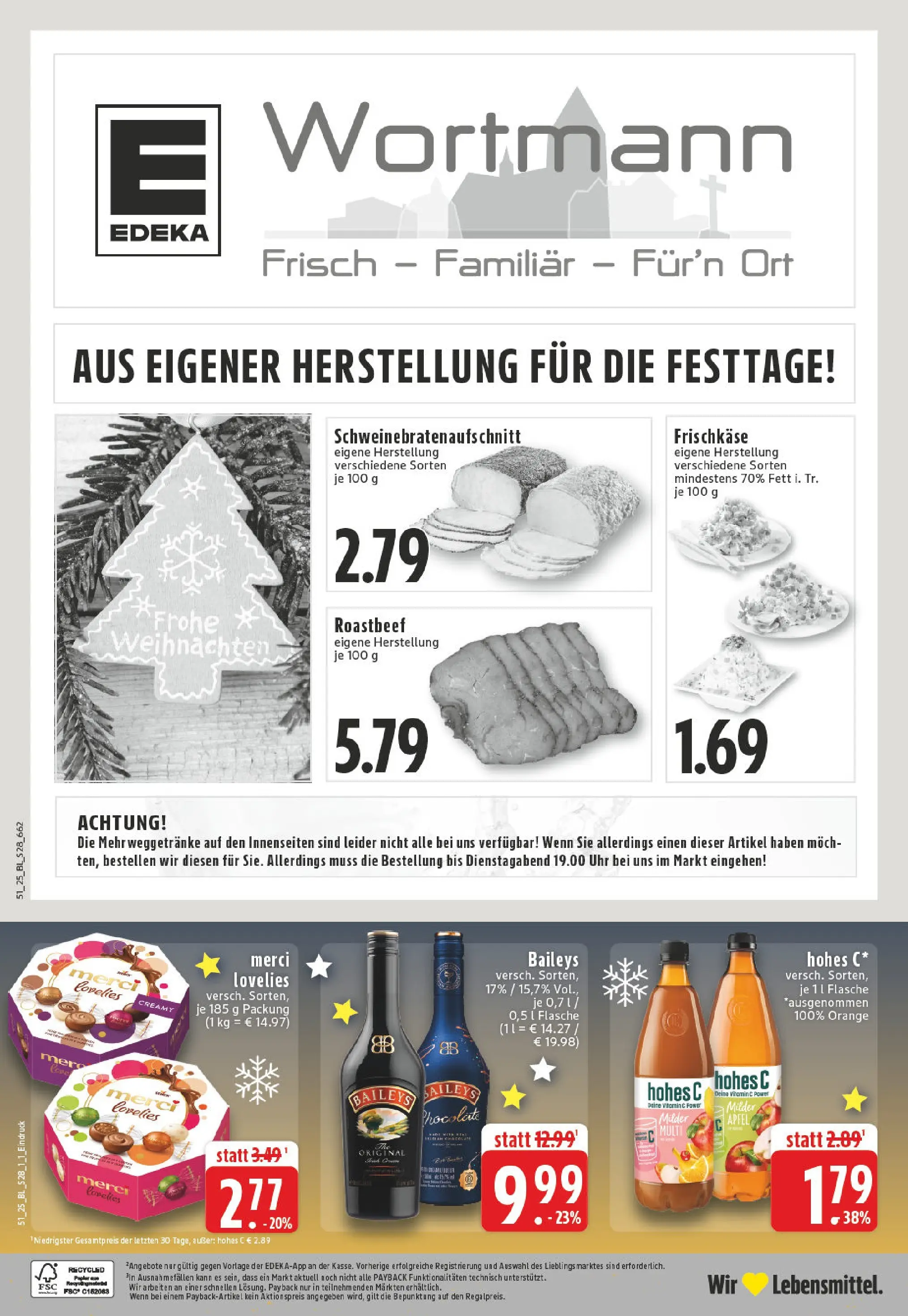 Edeka prospekt Ense-Niederense	 (ab 15.12.2025) » Angebote Online | Seite: 30 | Produkte: Merci, Äpfel, Baileys, Frischkase