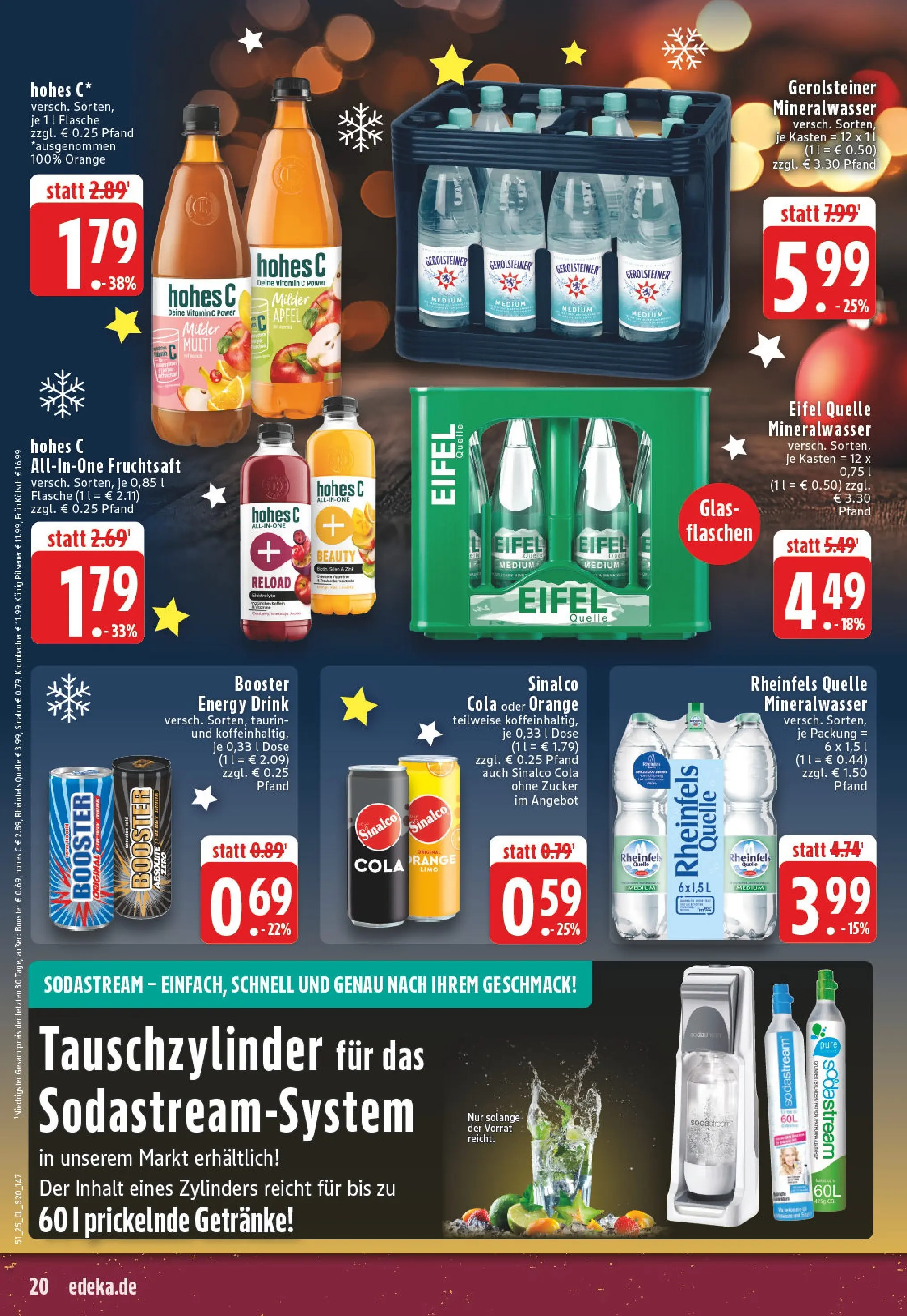 Edeka prospekt Bornheim-Walberberg	 (ab 15.12.2025) » Angebote Online | Seite: 20 | Produkte: Energy, Hohes c, Fruchtsaft, Sodastream